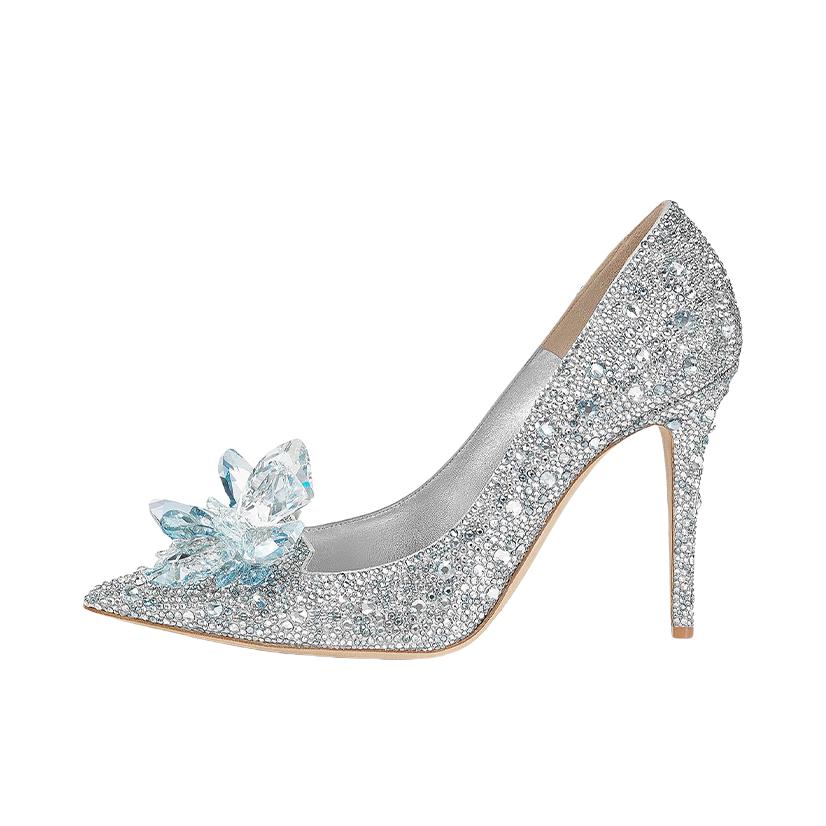 推荐商品：Jimmy Choo Avril 时尚 优雅 细跟 水晶 高跟鞋 冰蓝色/银色