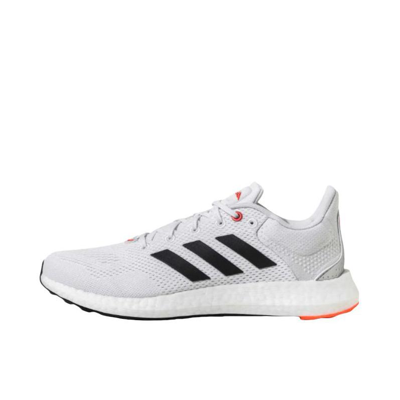 推荐商品：adidas Pureboost 21 跑鞋 舒适网面减震耐磨轻便透气回弹运动随心畅跑抗扭转 白色/黑色/红荧光