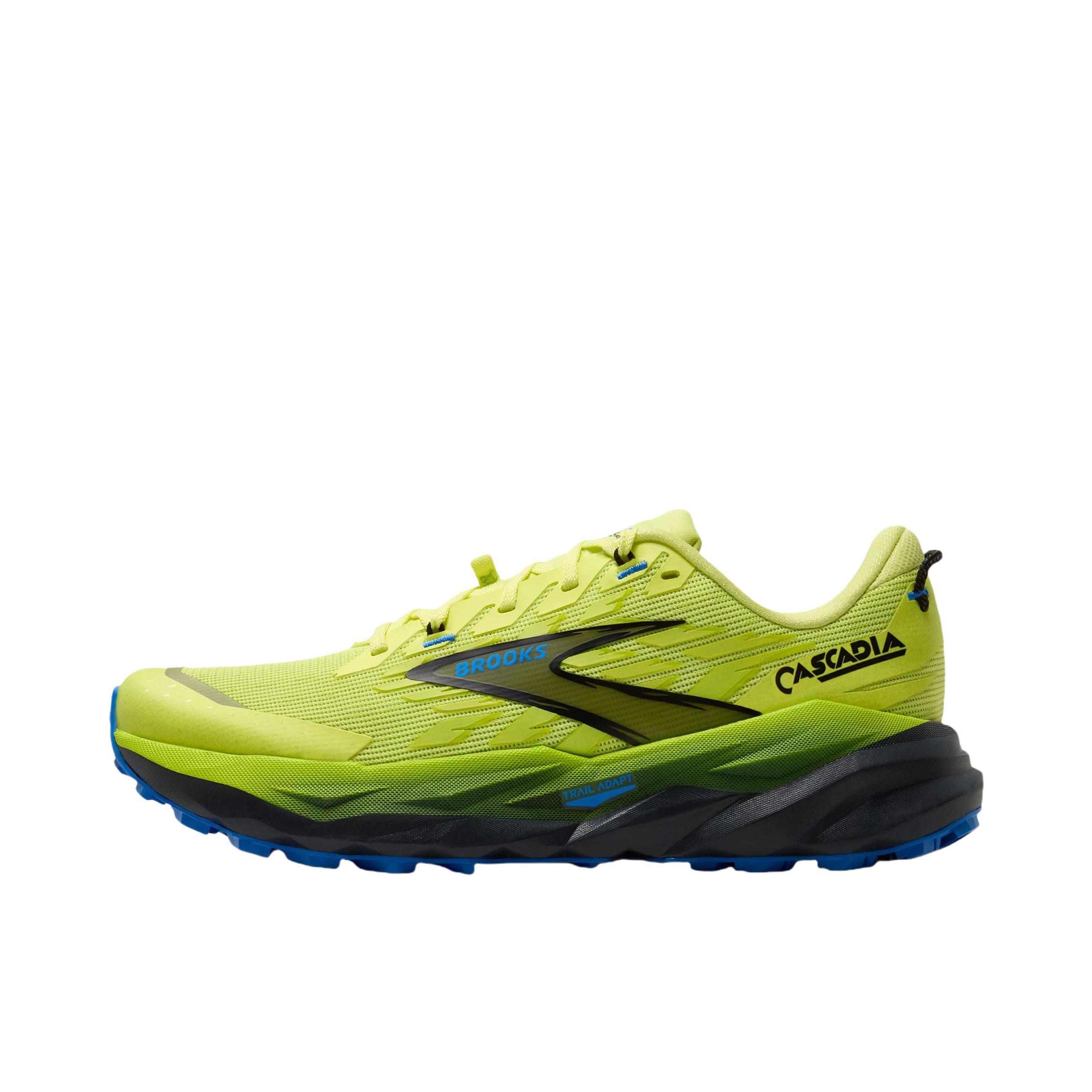推荐商品：Brooks/布鲁克斯 Cascadia 山岩19 跑鞋 百搭圆头舒适 1D宽/黄色/黑色