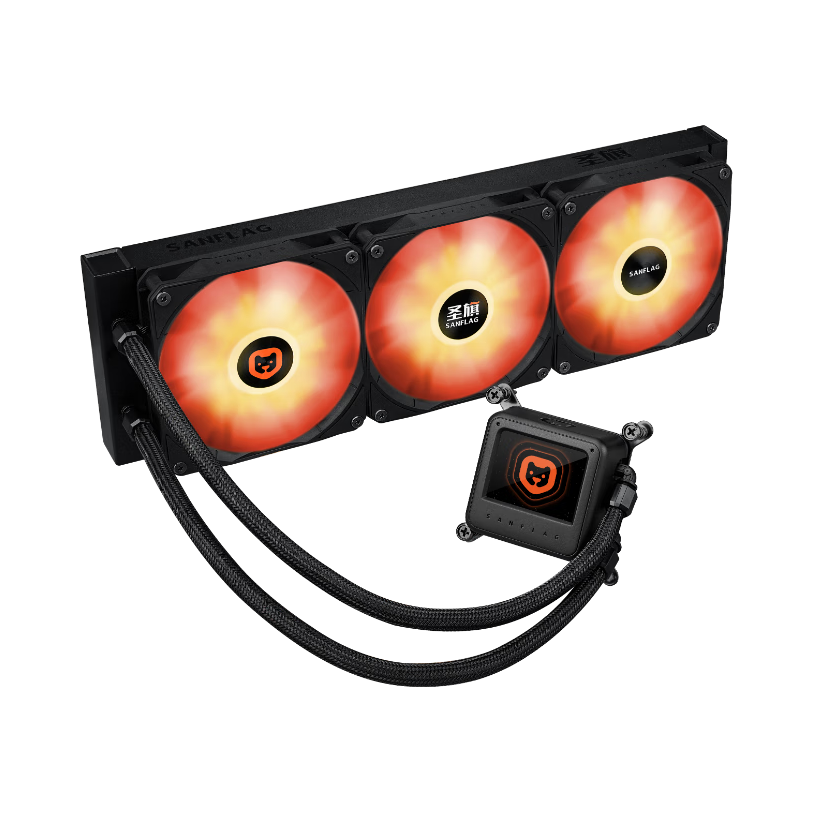 推荐商品：SAN FLAG/圣旗 圣狮360 ARGB LCD CPU水冷散热器 2.4英寸屏幕 神光同步