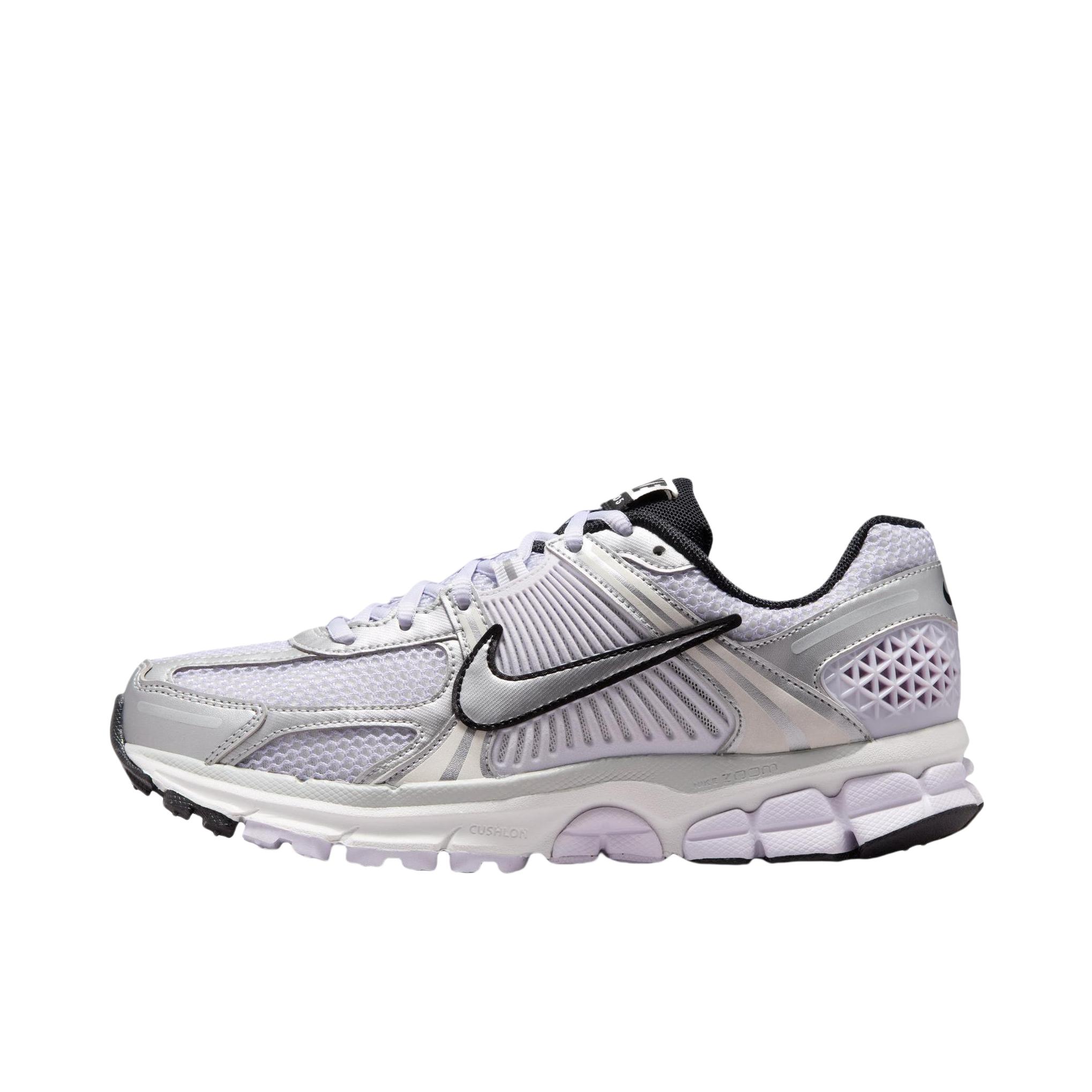 推荐商品：Nike Zoom Vomero 5 跑鞋 舒适缓震网面透气百搭复古支撑训练轻便 灰色/紫色