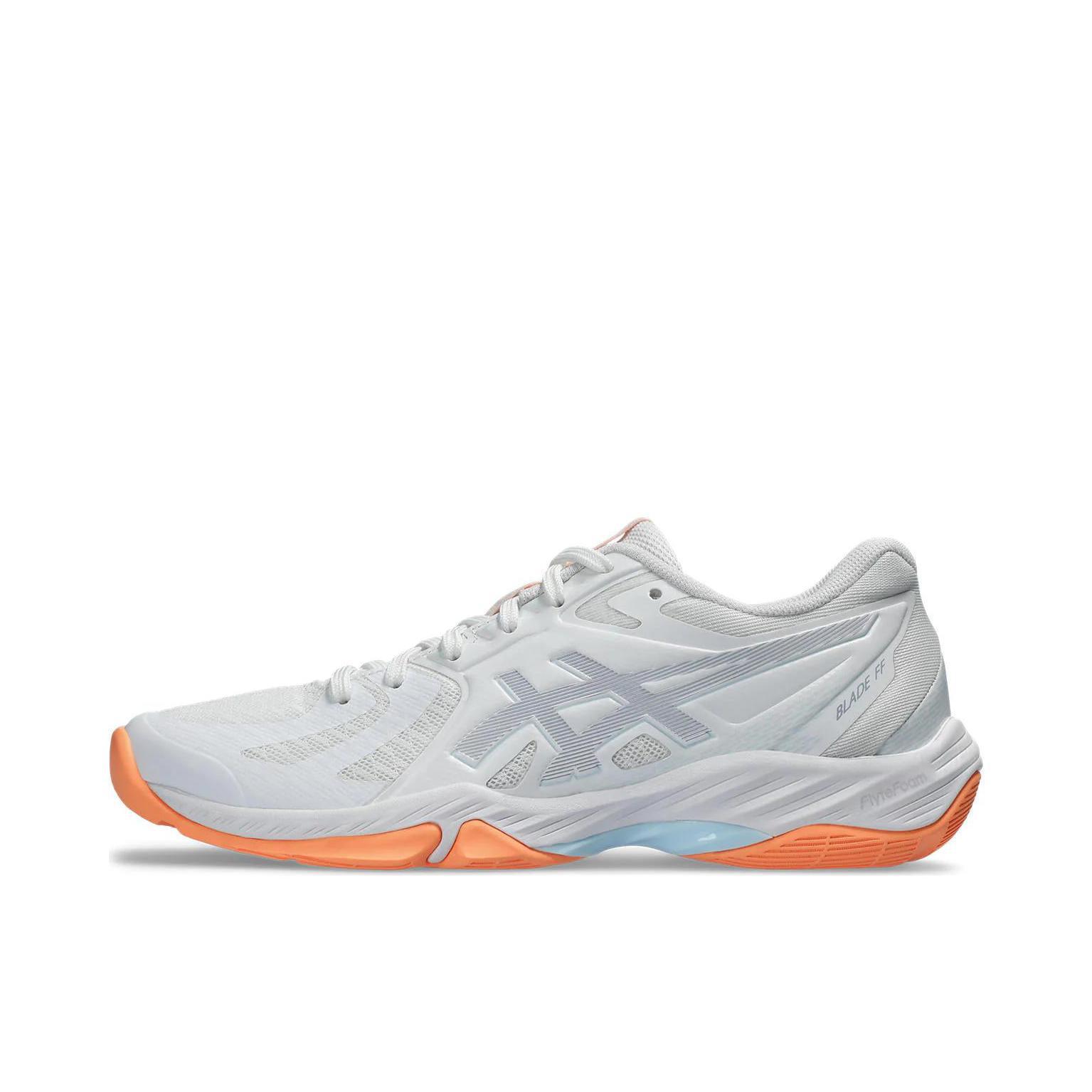 推荐商品：Asics/亚瑟士 刀锋 Blade FF 缓震透气 支撑耐磨舒适 缓冲 训练 羽毛球鞋 女款/白色/橙色