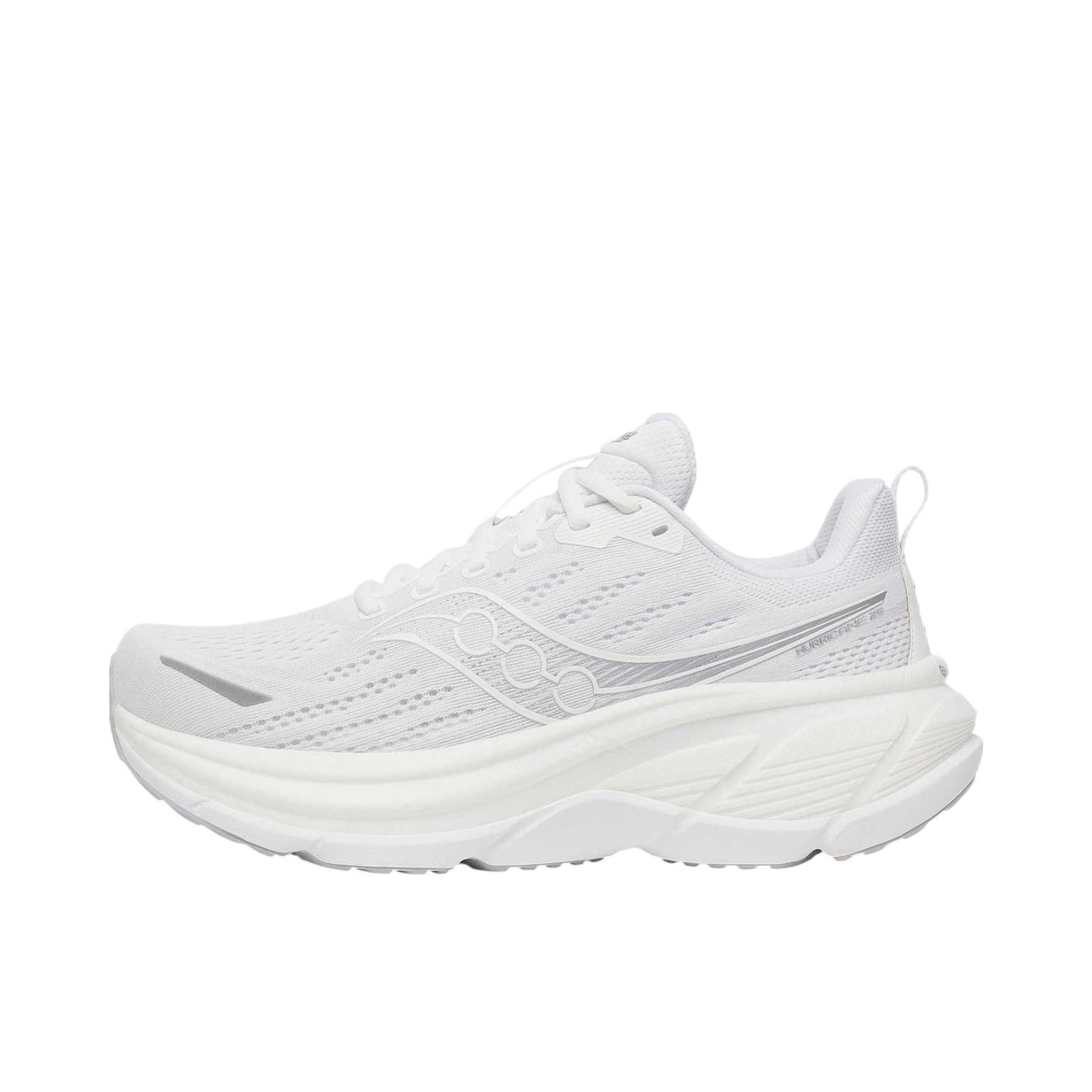 推荐商品：Saucony/索康尼 Hurricane 飓风 25 跑鞋 柔软减震支撑轻便旗舰级美观回弹稳定越野 白色
