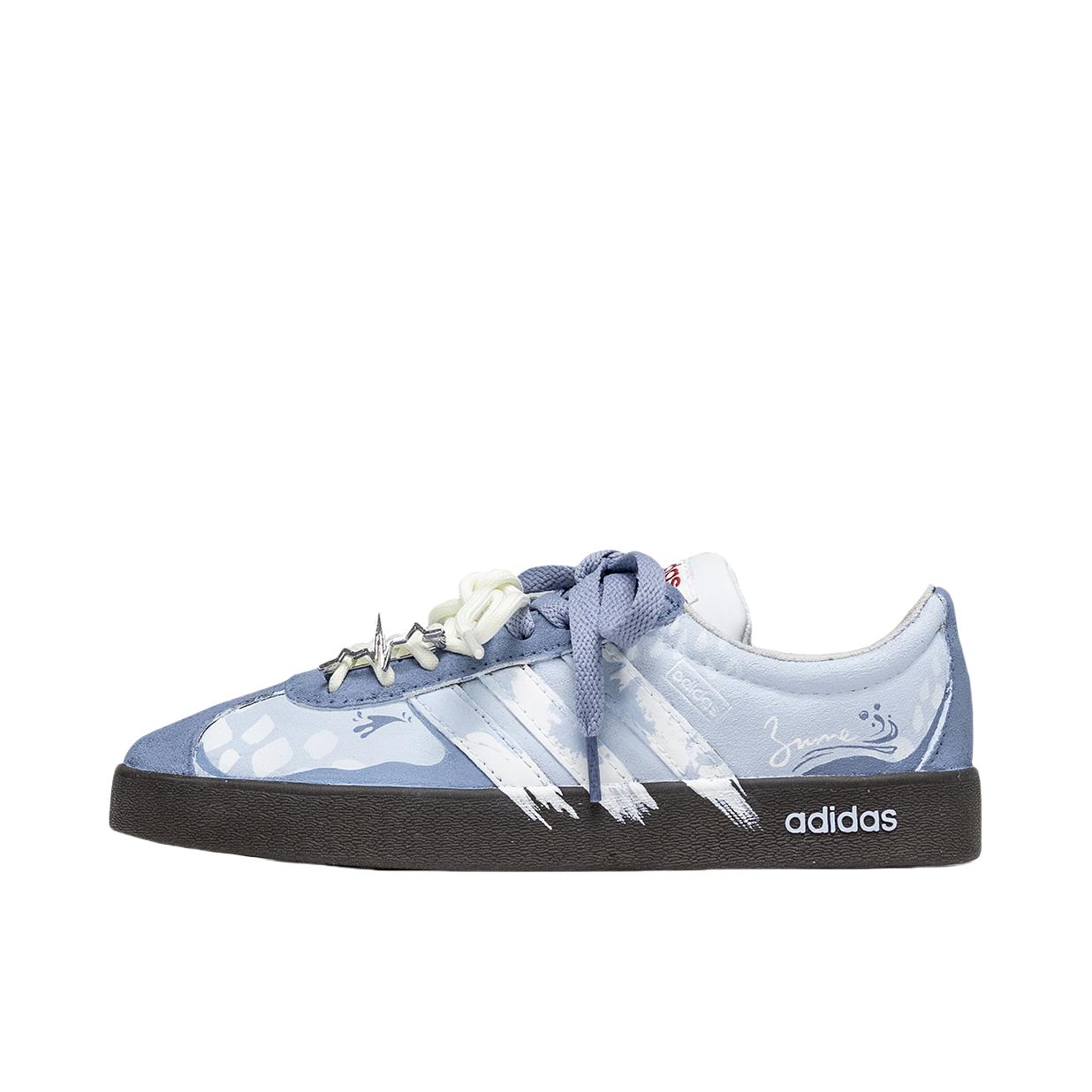 推荐商品：【定制球鞋】Adidas neo VL Court 2.0 德训鞋 板鞋 复古轻便耐磨芭蕾风甜美文艺抗冲击性防水 碧水幽影