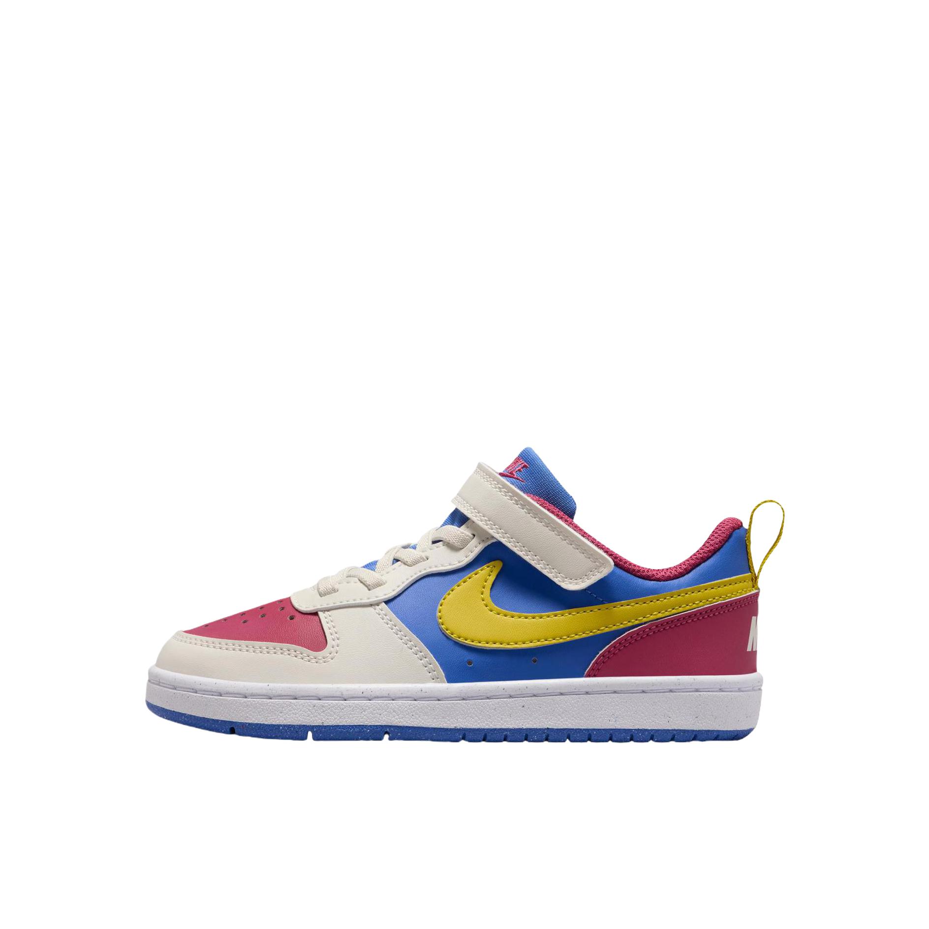 推荐商品：Nike  Court Borough  时尚潮流 舒适轻便 休闲耐磨  板鞋 儿童 小童/白色/红色/蓝色/黄色