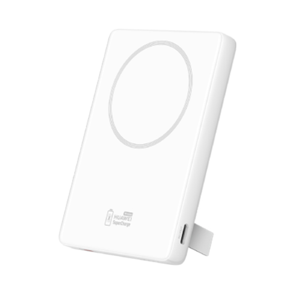 HUAWEI/华为 5000mAh 15W 磁吸 移动电源 轻薄便捷 自带支架 全能充 双向 可上飞机 小巧 陶瓷白
