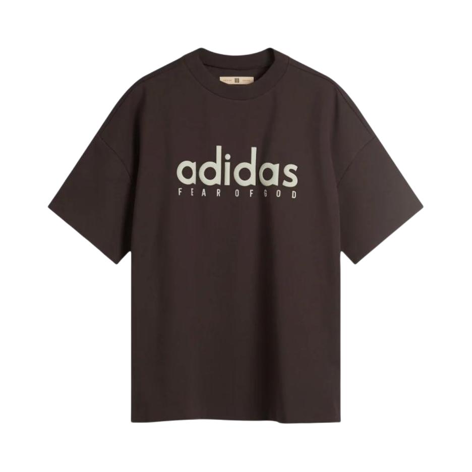 Adidas/阿迪达斯 x Fear Of God x Athletics 联名套头落肩袖字母短袖T恤 JZ4893 褐