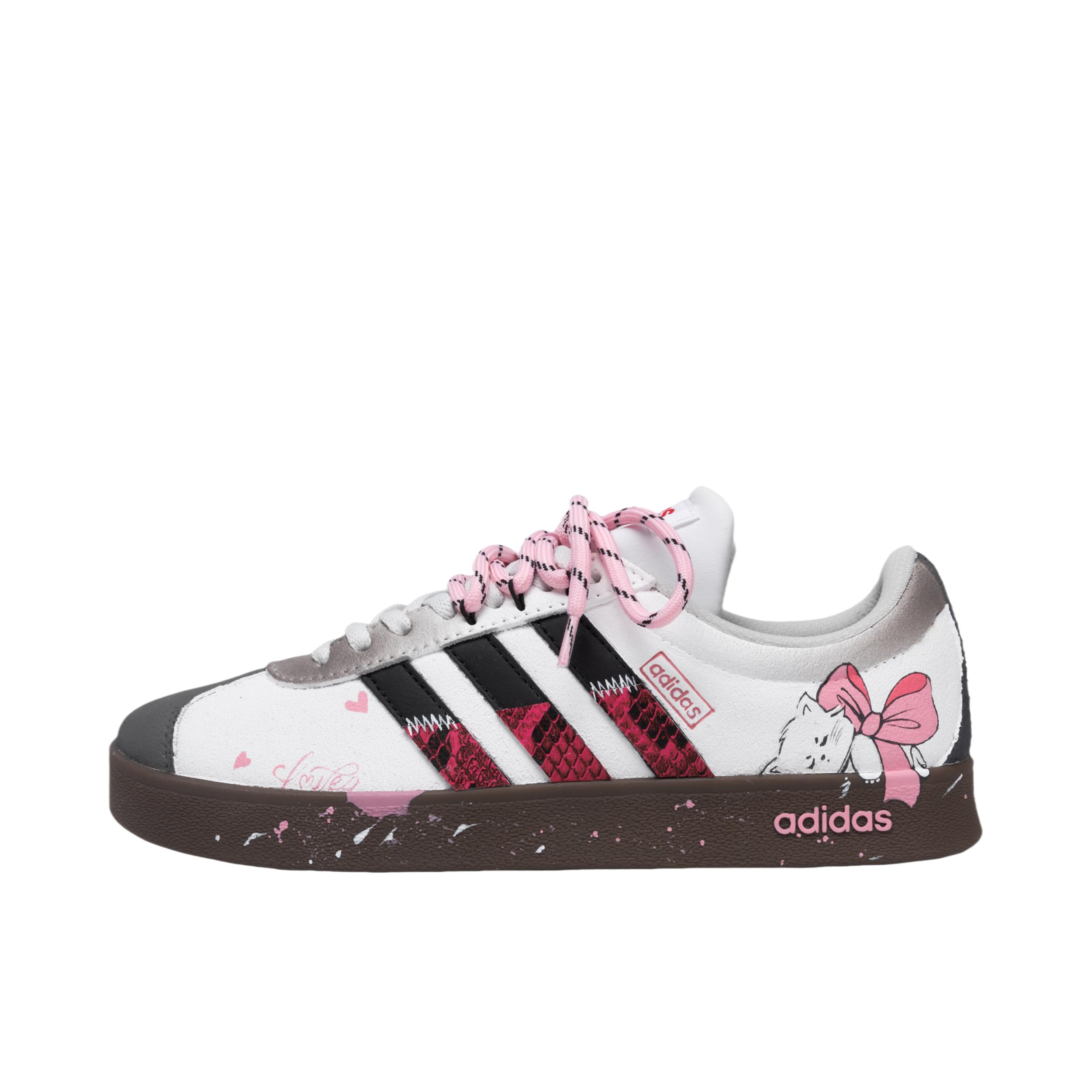 推荐商品：【定制球鞋】Adidas neo VL Court 2.0 德训鞋 板鞋 复古轻便耐磨芭蕾风甜美文艺抗冲击性防水 心绘喵韵