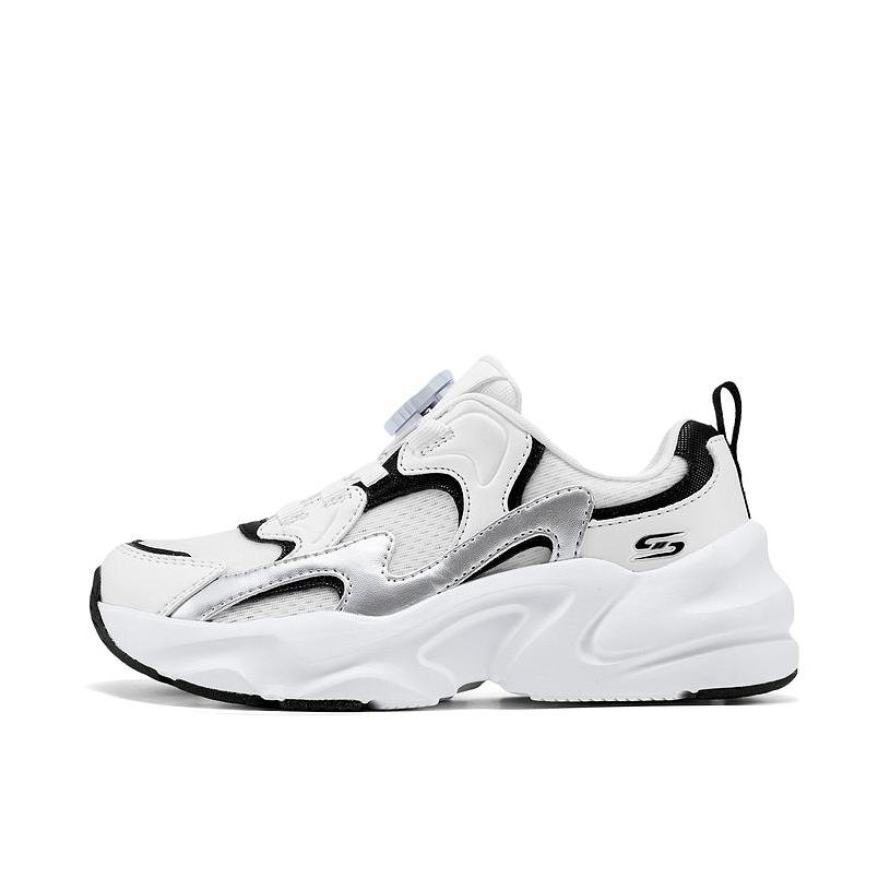 推荐商品：Skechers/斯凯奇 球系列 运动鞋儿童 日常百搭旋钮扣低帮网面 大童/白色