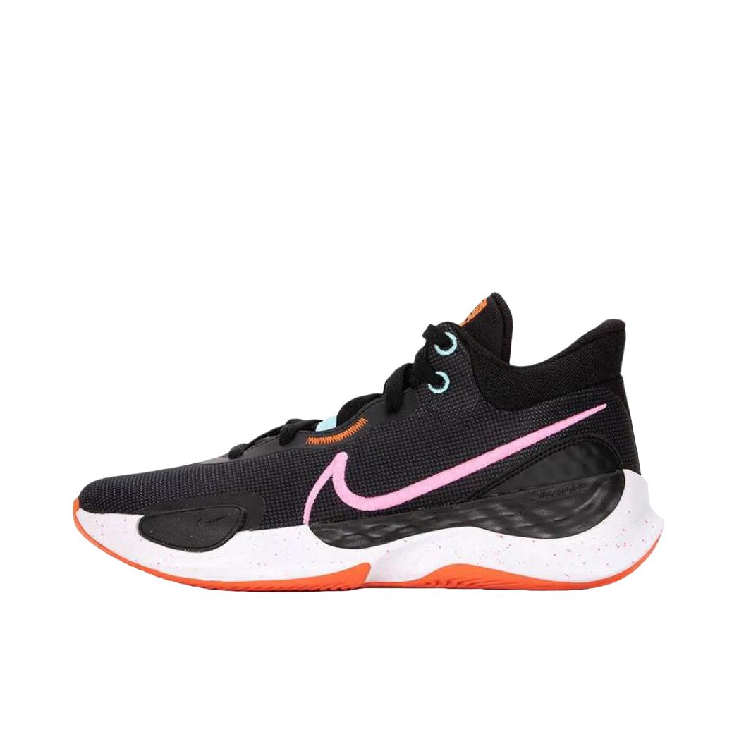 推荐商品：Nike Renew Elevate 3 篮球鞋 抗扭减震透气舒适轻便防滑耐磨抓地实战织物 黑色/粉色/橙色