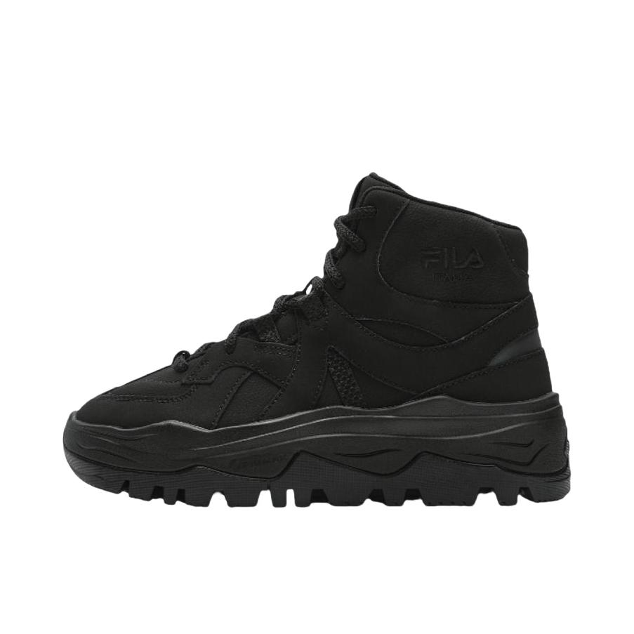 推荐商品：FILA/斐乐 AMICA 阿米卡 时尚百搭 防滑耐磨 舒适保暖 增高 高帮 运动休闲鞋 女款/黑色/灰色