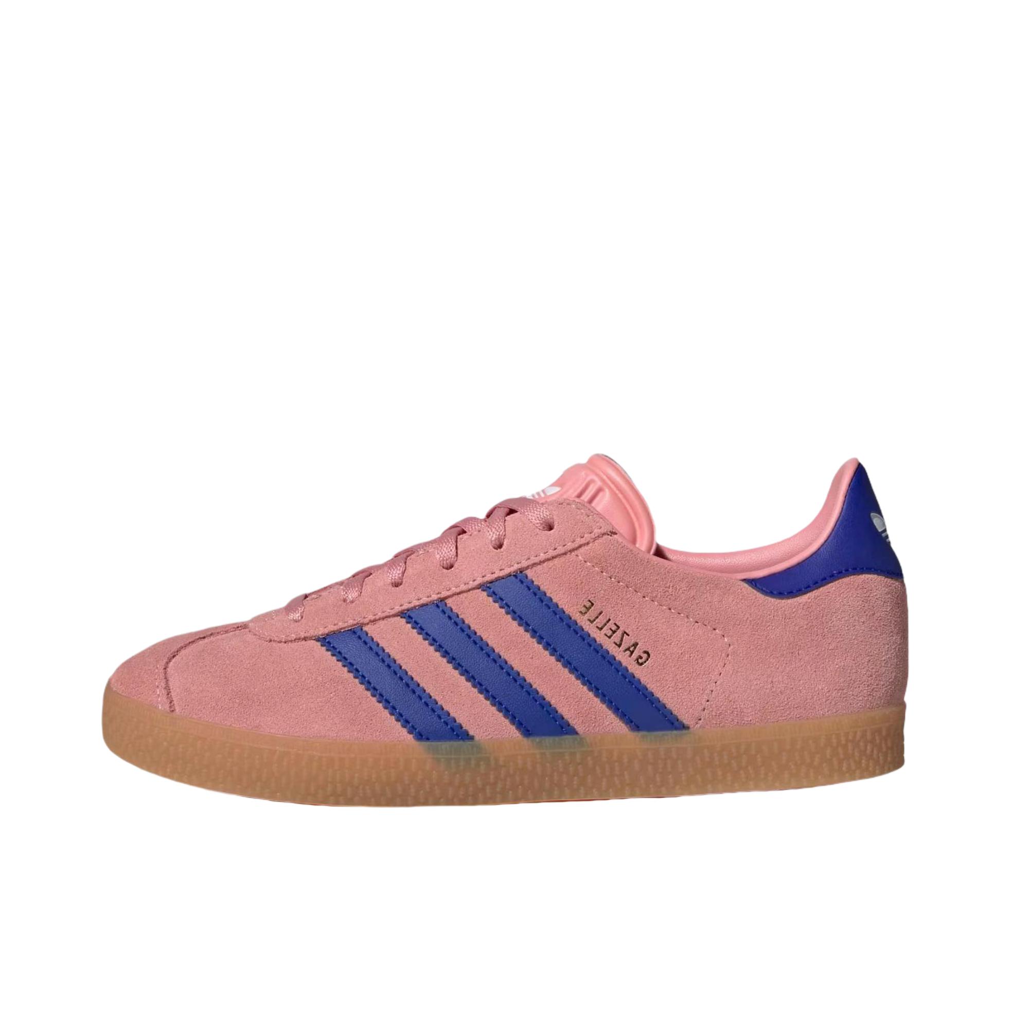 推荐商品：adidas Originals Gazelle T头鞋 德训鞋 板鞋 轻便复古薄底舒适百搭减震耐磨贴合圆头 粉色/亮蓝/树脂黄