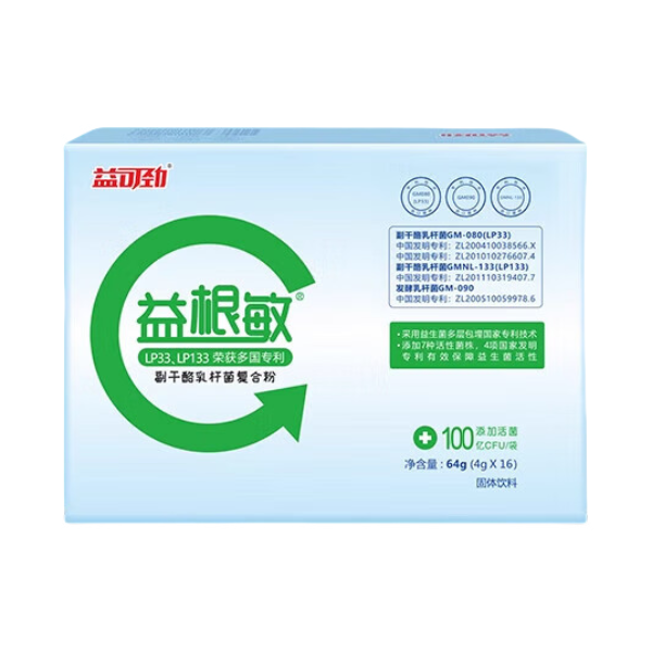 推荐商品：益可劲 益根敏 LP33益生菌固体饮料 64g 易敏感体质