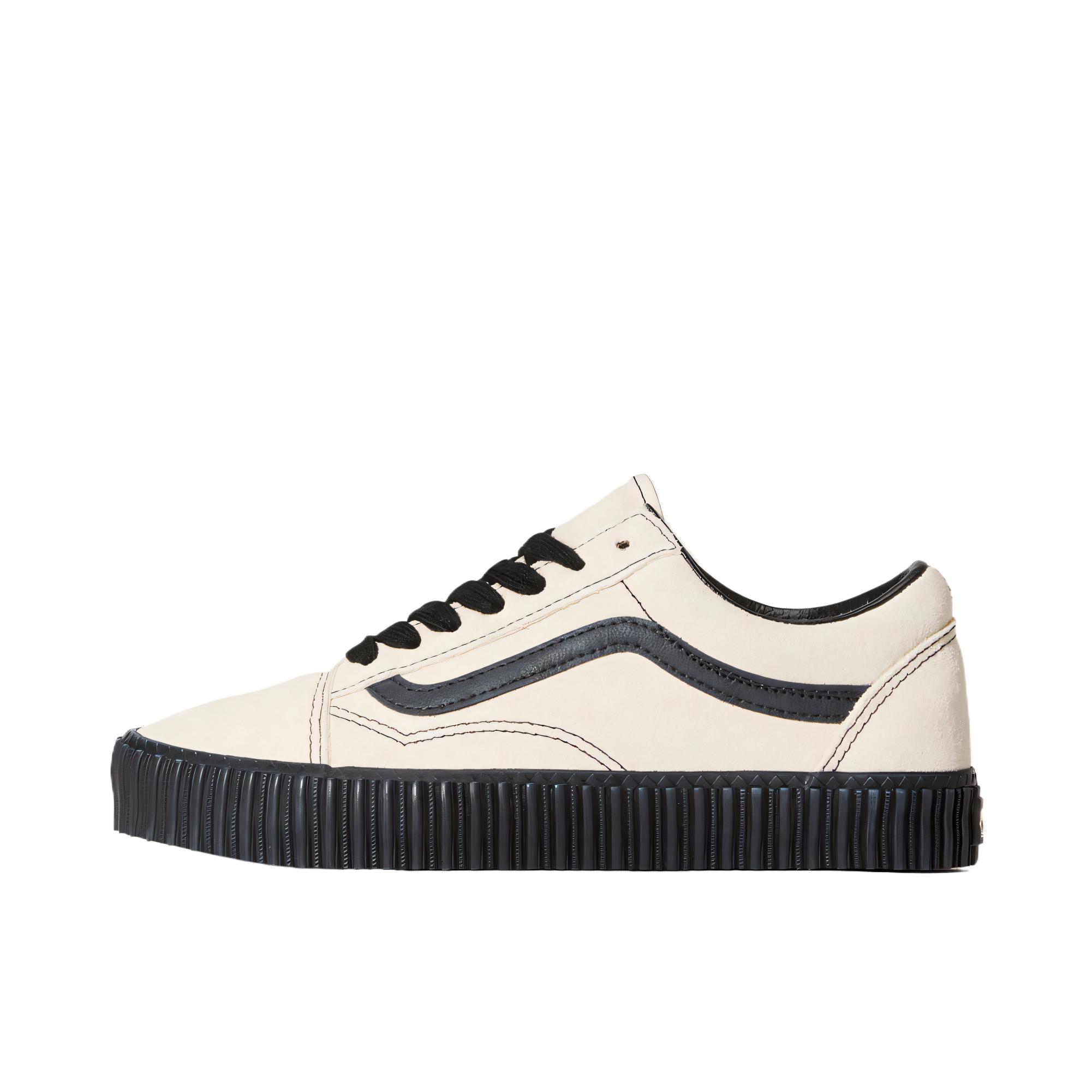 推荐商品：Vans/范斯 Old Skool Creeper 板鞋 复古系带厚底圆头 白色