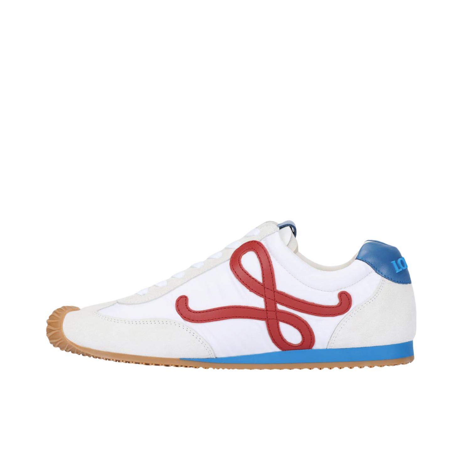 推荐商品：LOEWE/罗意威 Ballet Runner 2.0 运动休闲鞋 牛皮革圆头系带低帮 女款/白色/红色/蓝色