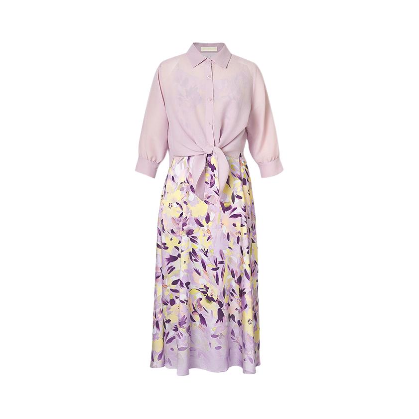 推荐商品：Koradior elsewhere/珂思 套头碎花无袖连衣裙 女装 EF03884Q1 淡青紫