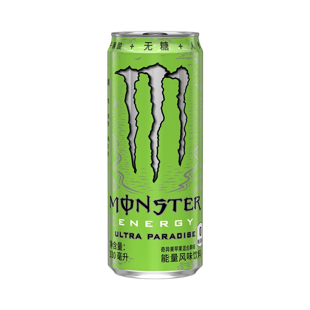 推荐商品：Monster/魔爪 无糖 能量风味饮料 奇异果苹果混合果味 330ml 罐装 超越仙境