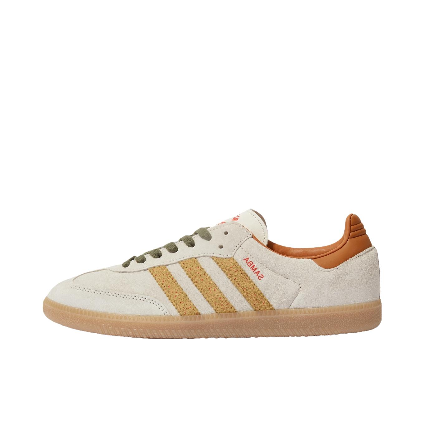 推荐商品：adidas Originals Samba OG T头鞋 板鞋 经典复古舒适百搭耐磨合成革圆头薄底贴合 燕麦色/粉白色/亮粉红荧光