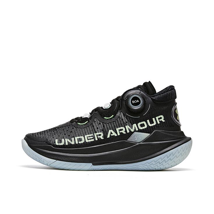 推荐商品：Under Armour/安德玛 篮球系列 篮球鞋 实战旋转按钮低帮 大童/黑色/绿色