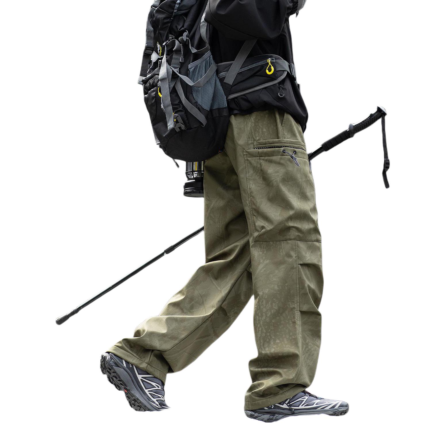 推荐商品：RAP PANDA 直筒松紧褶皱大口袋冲锋裤 RP-X80600AB 绿