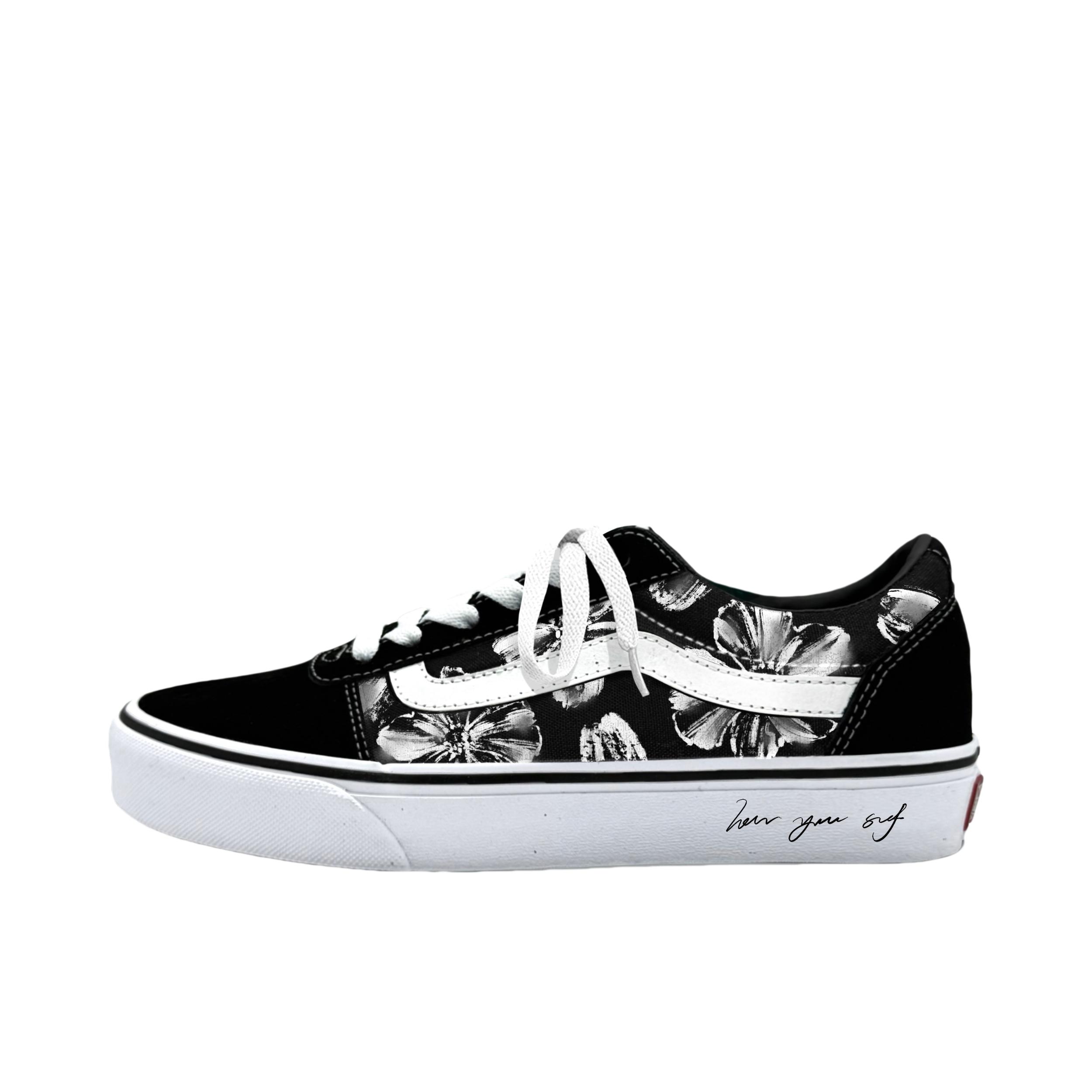 推荐商品：【定制球鞋】 Vans/范斯 Ward Active 板鞋 国潮低帮圆头 素花墨影