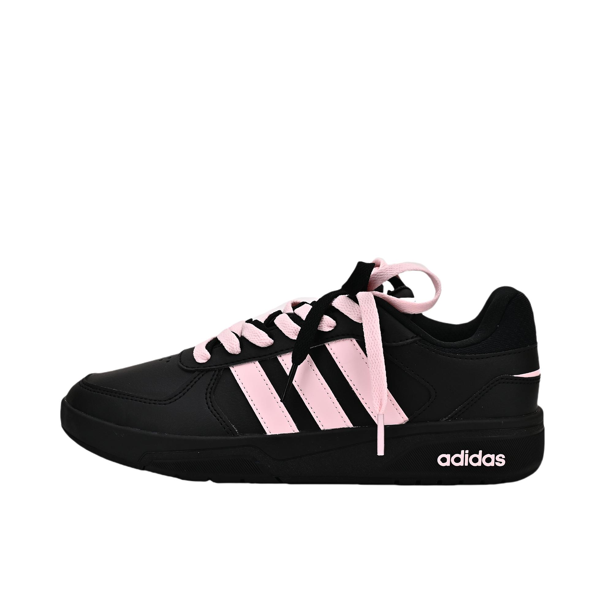 推荐商品：【定制球鞋】 adidas neo Courtbeat 运动休闲鞋 解构防滑轻便街头复古减震 黑粉甜心