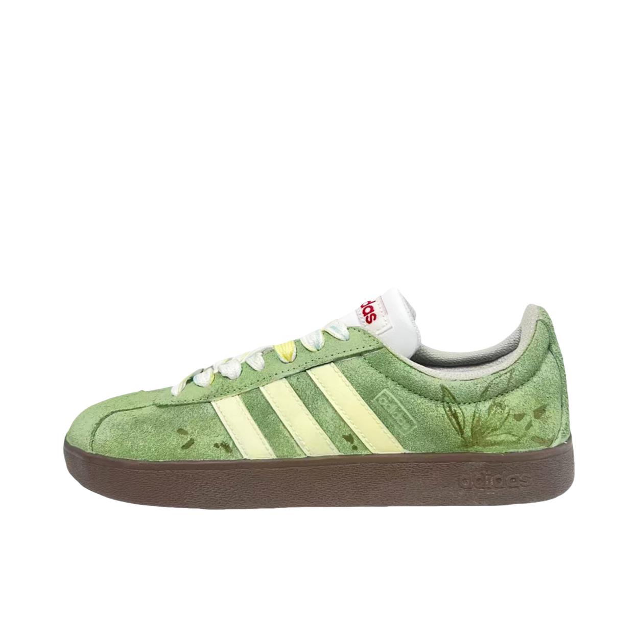 推荐商品：【定制球鞋】Adidas neo VL Court 2.0 德训鞋 板鞋 复古轻便耐磨芭蕾风甜美文艺抗冲击性防水 绿蝶