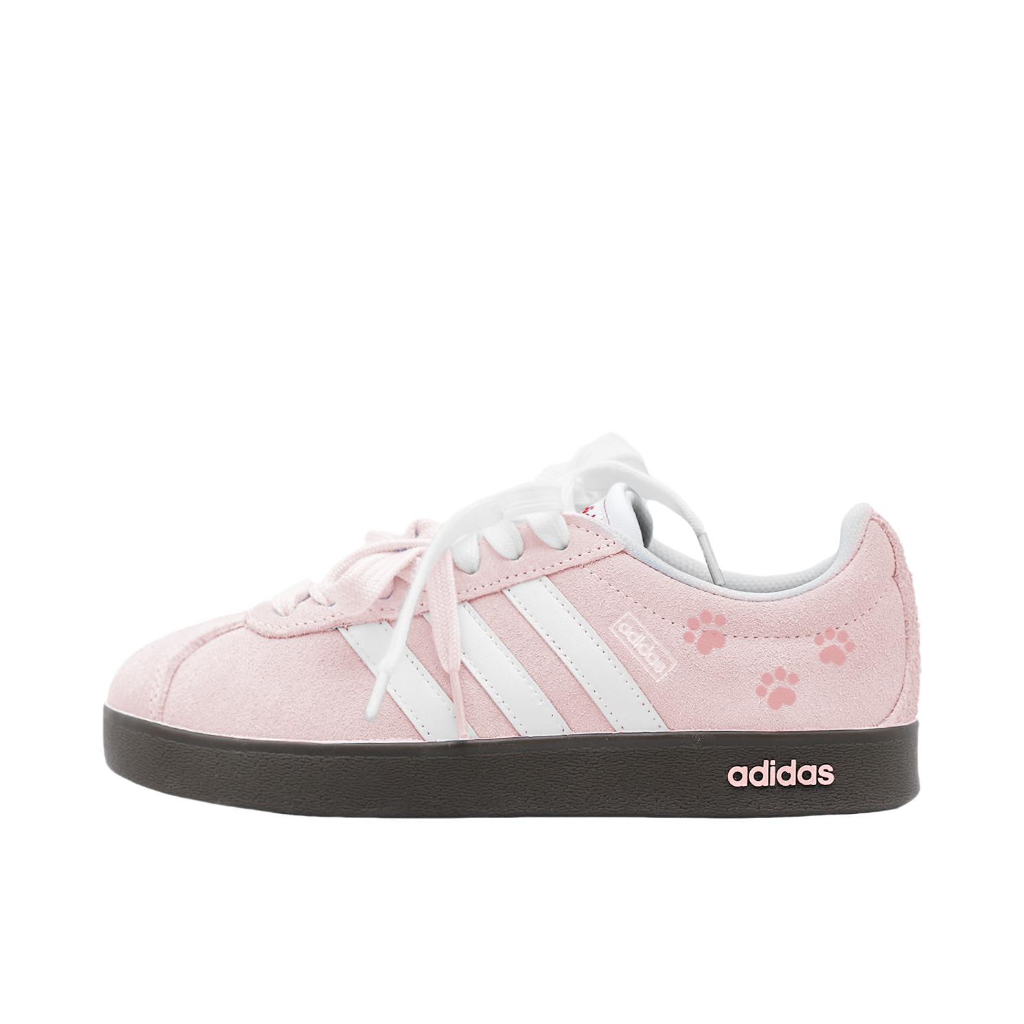 推荐商品：【定制球鞋】Adidas neo VL Court 2.0 德训鞋 板鞋 轻便耐磨芭蕾风甜美文艺抗冲击性防水 樱粉猫爪/粉色