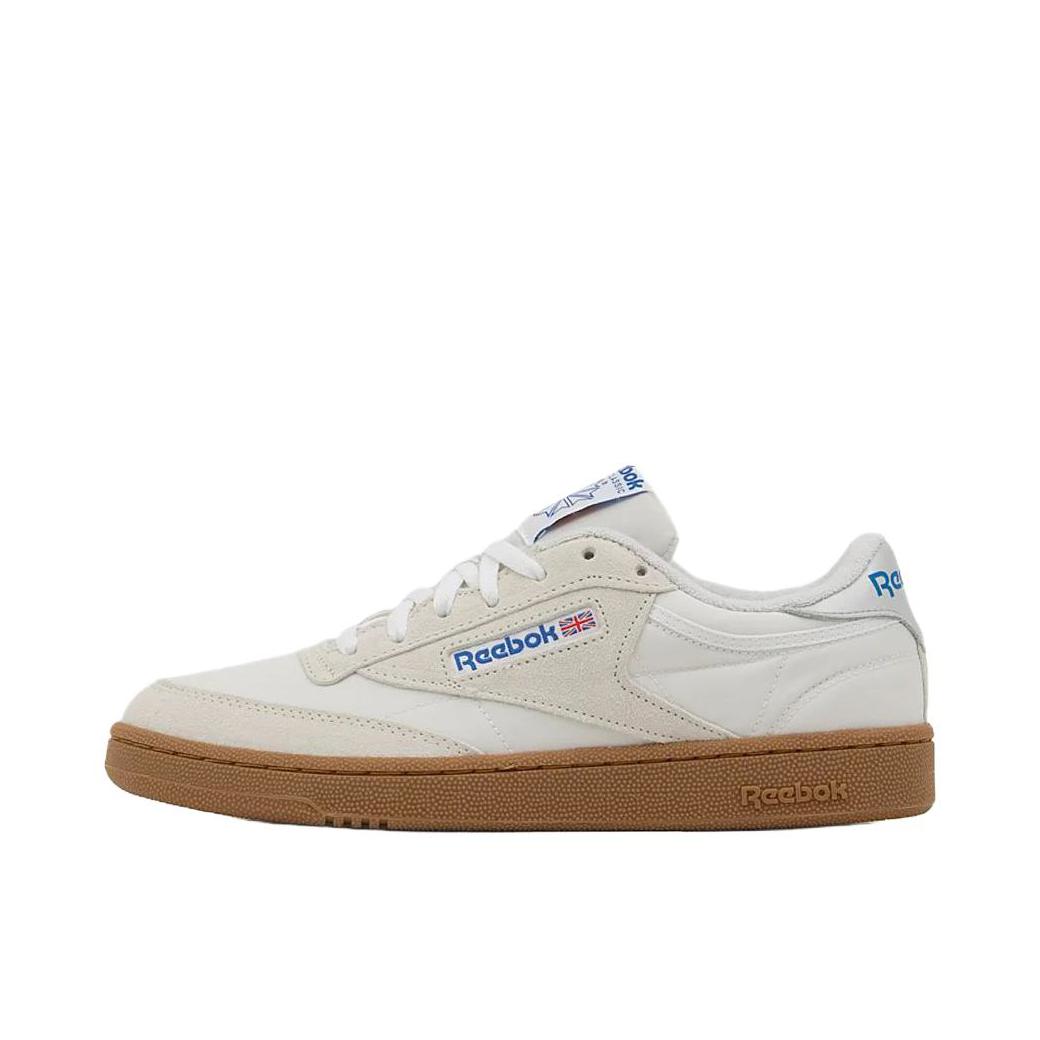 推荐商品：Reebok/锐步 Club C 85 经典复古 防滑耐磨 防水 运动 脏脏鞋 板鞋 女款/白色/棕色