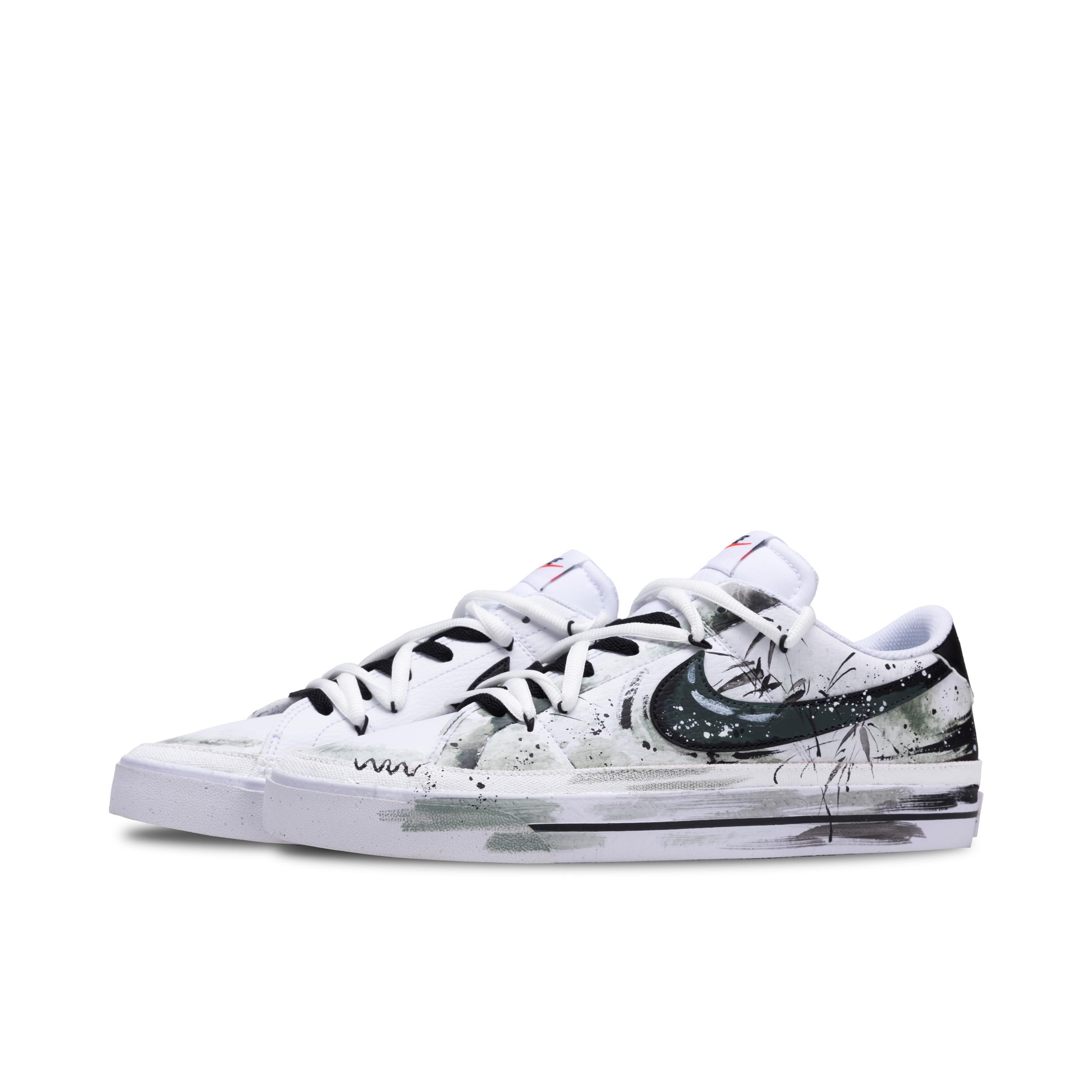 推荐商品：【定制球鞋】 Nike Court Legacy 板鞋 帆布做旧防滑耐磨舒适减震轻便合成革潮流简约复古美式休闲 墨竹清韵