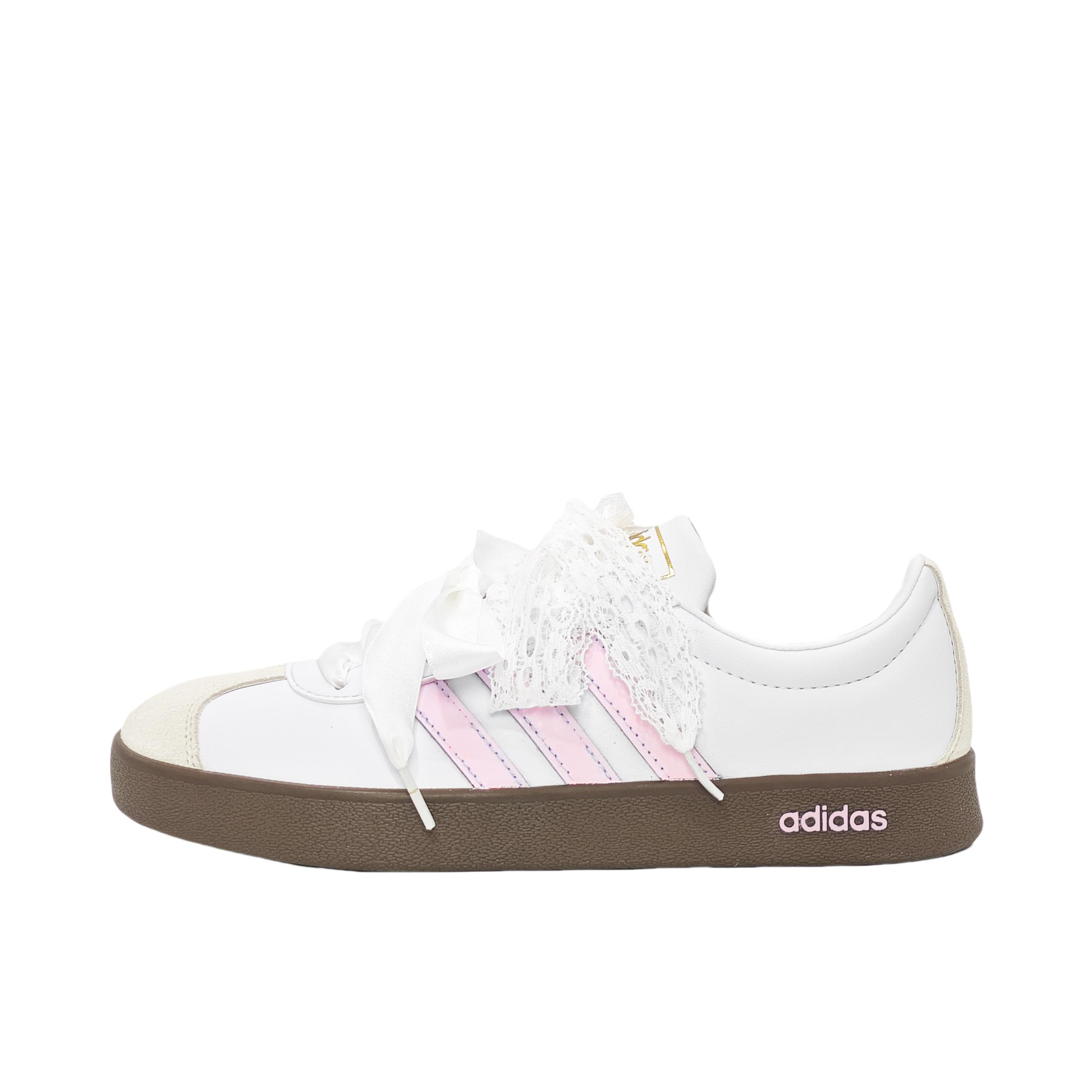 推荐商品：【定制球鞋】Adidas neo VL Court 2.0 德训鞋 板鞋 复古轻便耐磨芭蕾风甜美文艺抗冲击性防水 粉色/蕾丝