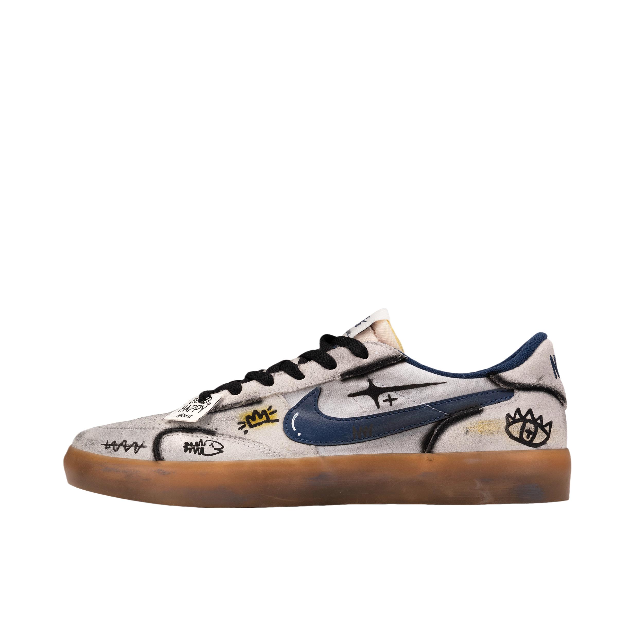 推荐商品：【定制款】Nike Heritage Vulc 轻便防滑 皮革 复古风 板鞋 恶搞涂鸦