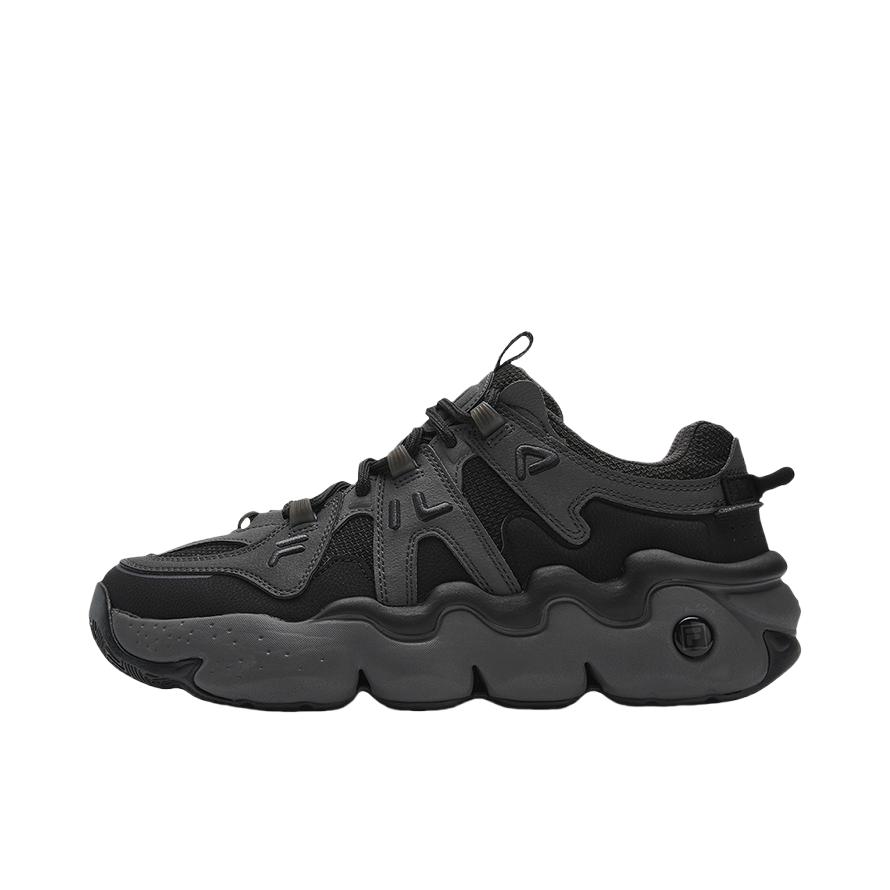 推荐商品：FILA/斐乐 帕尼尼 老爹鞋 面包复古低帮休闲 黑色/锻铁灰