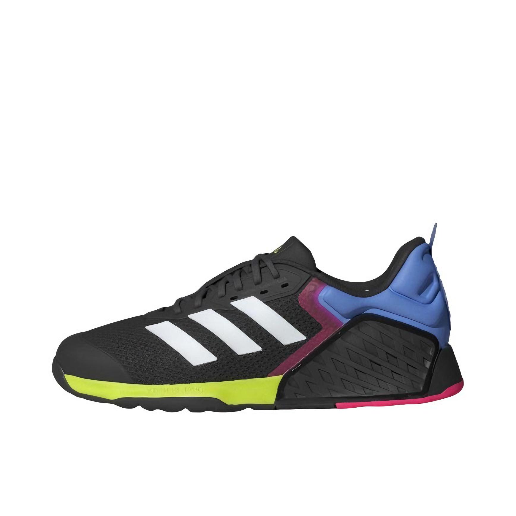 推荐商品：adidas DROPSET 3 TRAINER 防滑 耐磨 透气 力量训练 硬拉 深蹲 织物 回弹 稳定力量 缓震 贴合 训练鞋 黑色/白色/亮柠檬黄