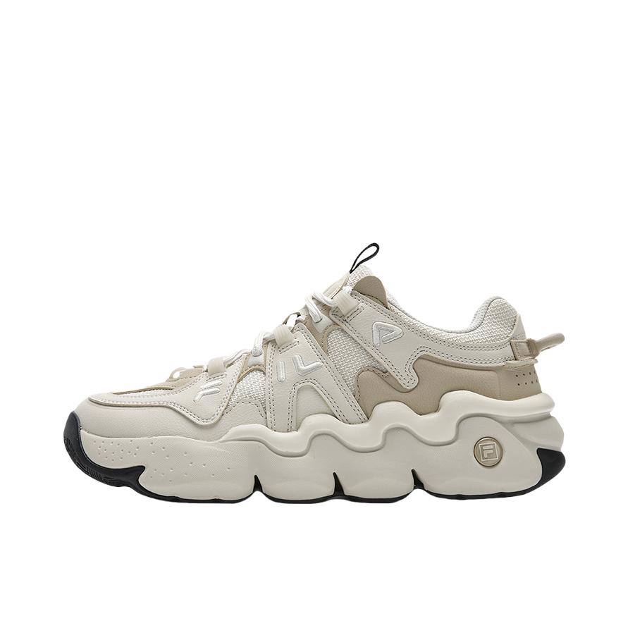 推荐商品：FILA/斐乐 帕尼尼 老爹鞋 面包复古低帮休闲 雾灰色/安哥拉棕