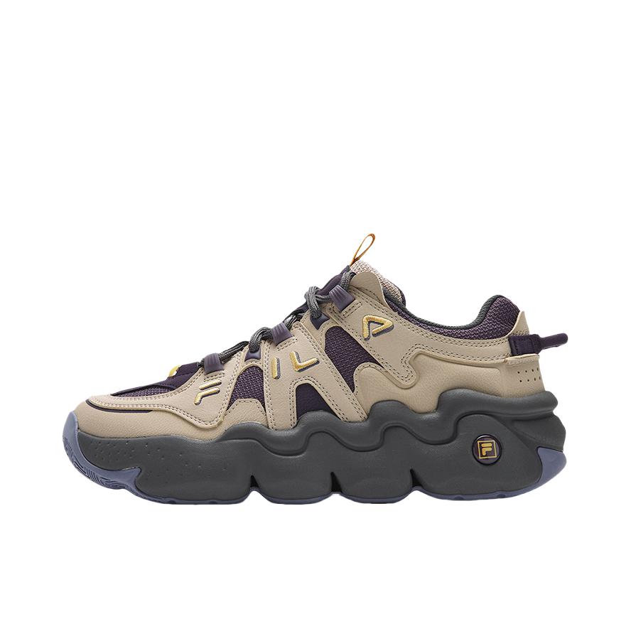 推荐商品：FILA/斐乐 帕尼尼 老爹鞋 面包复古低帮休闲 丝锦棕/甜葡萄紫