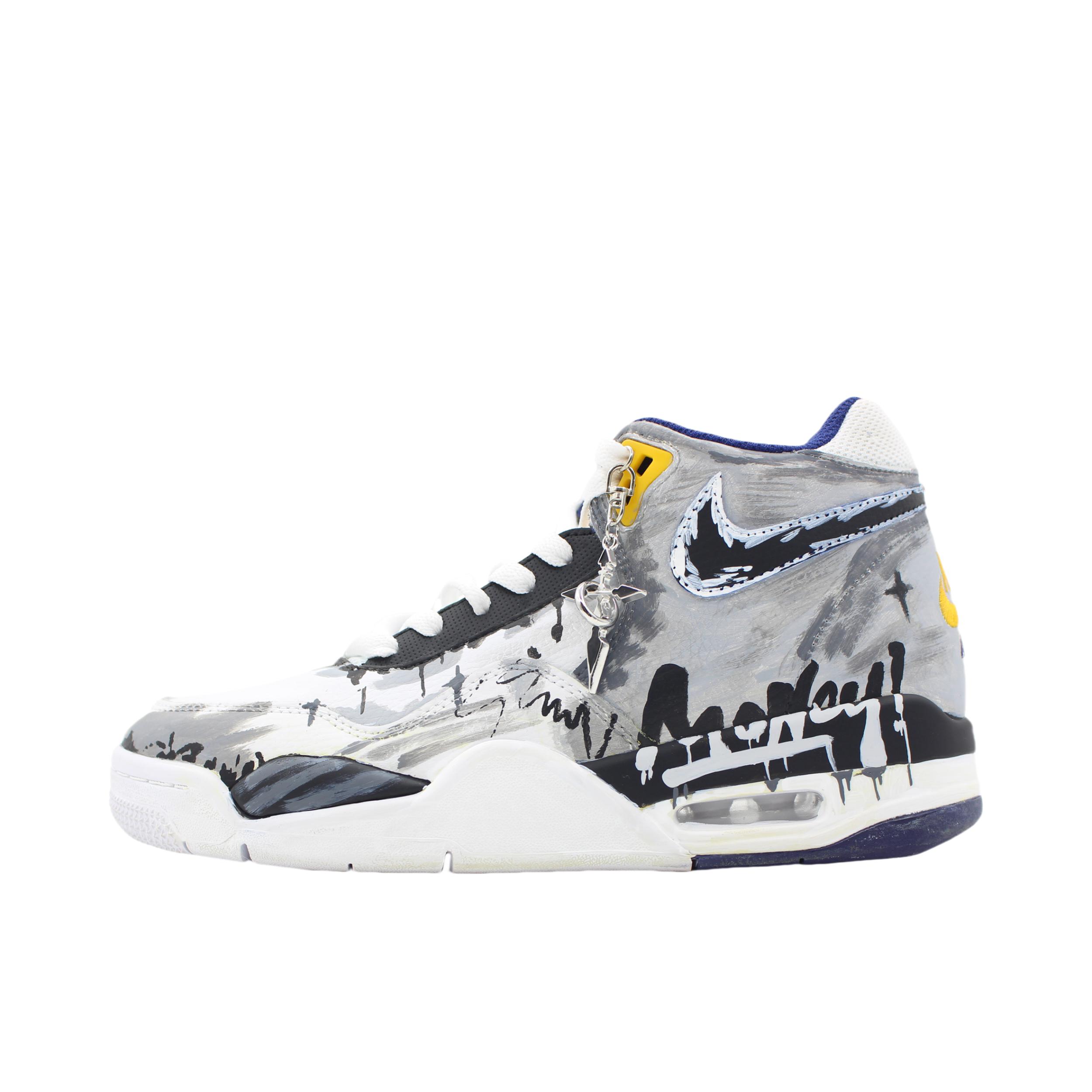 推荐商品：【定制球鞋】Nike Flight Legacy 高帮 舒适减震 防滑耐磨 潮流简约 防水 复古百搭 篮球鞋 月影星系