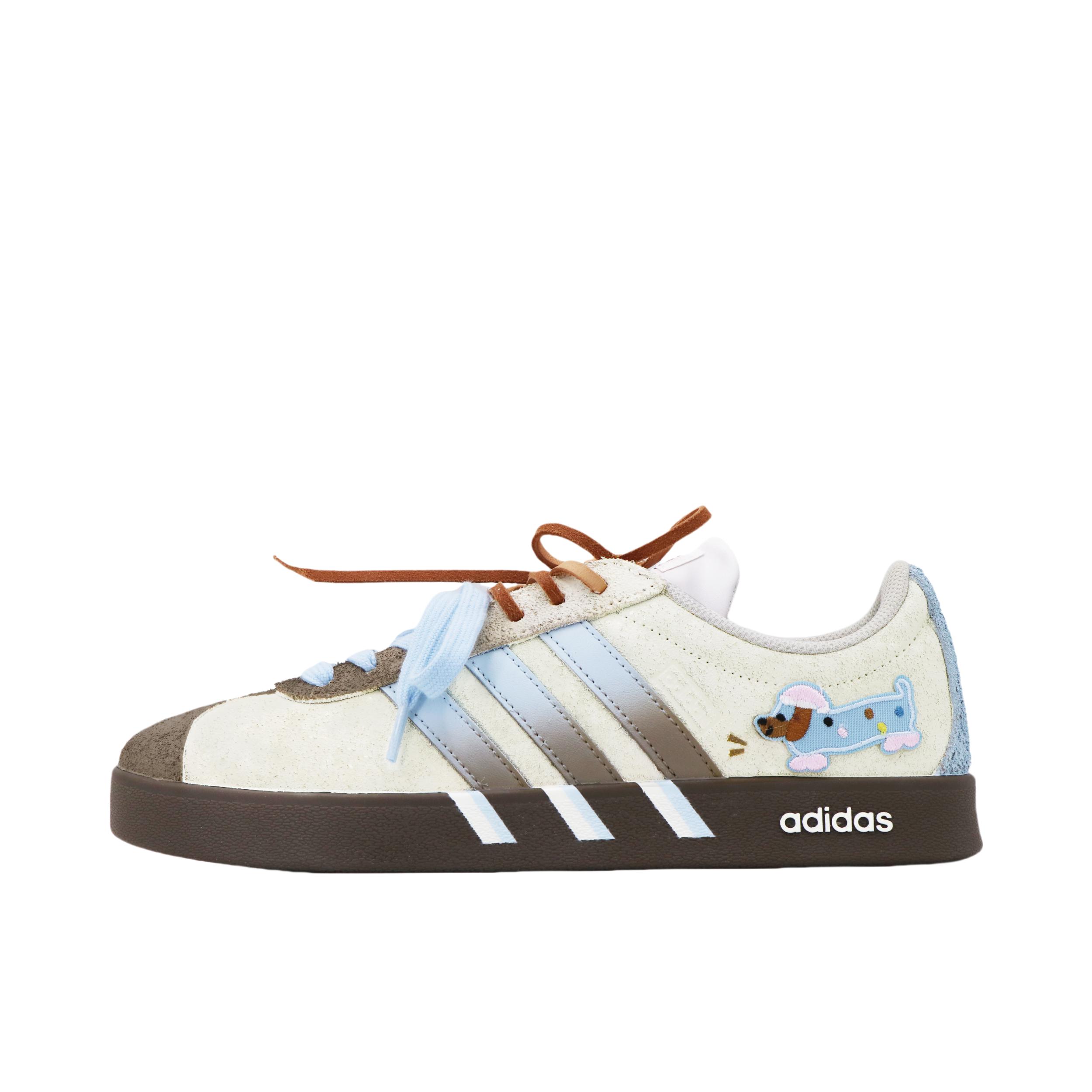 推荐商品：【定制球鞋】Adidas neo VL Court 2.0 德训鞋 板鞋 复古轻便耐磨芭蕾风甜美文艺抗冲击性防水 陨石腊肠狗