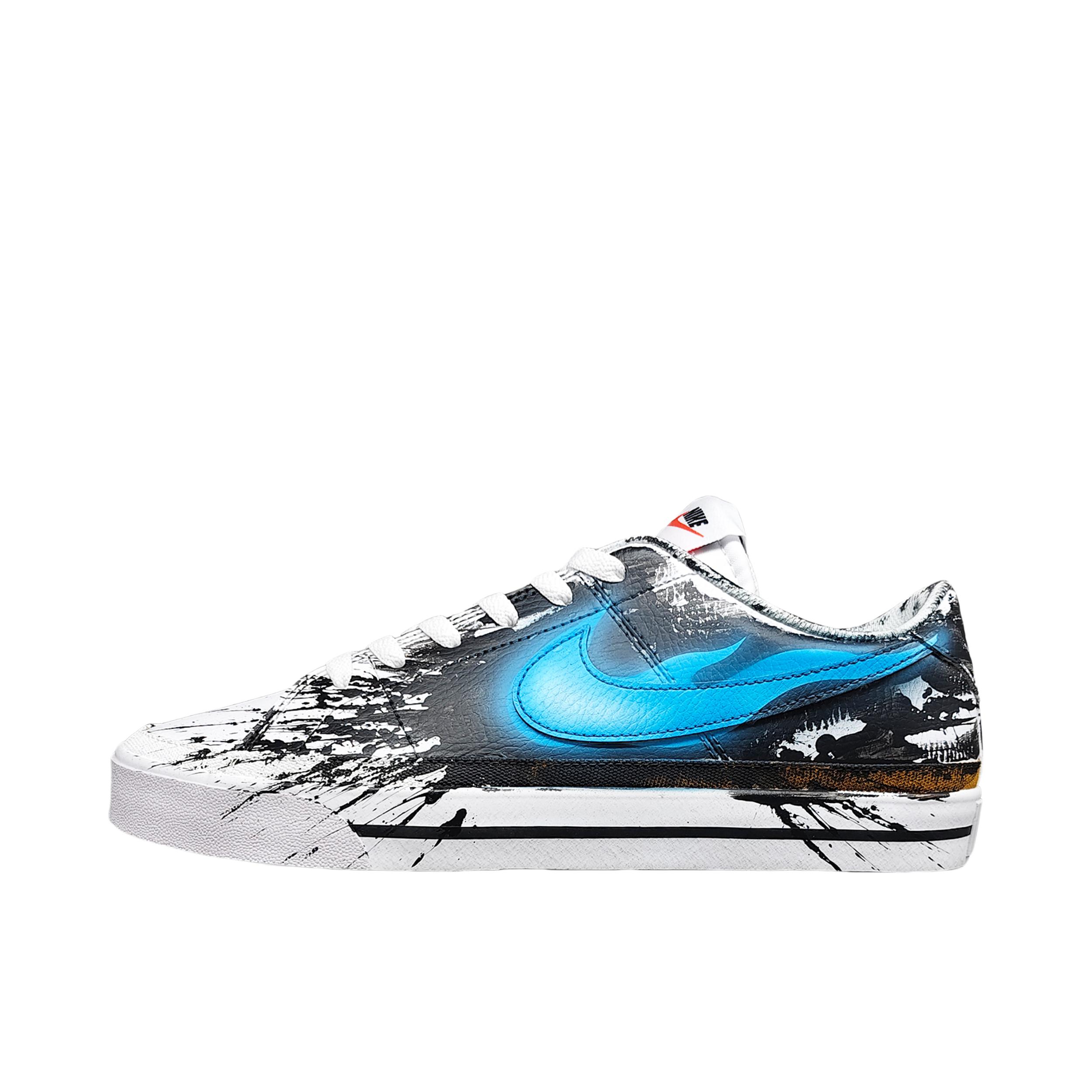 推荐商品：【定制球鞋】 Nike Court Legacy 板鞋 帆布做旧防滑耐磨舒适减震轻便合成革潮流简约复古美式休闲 蓝毒