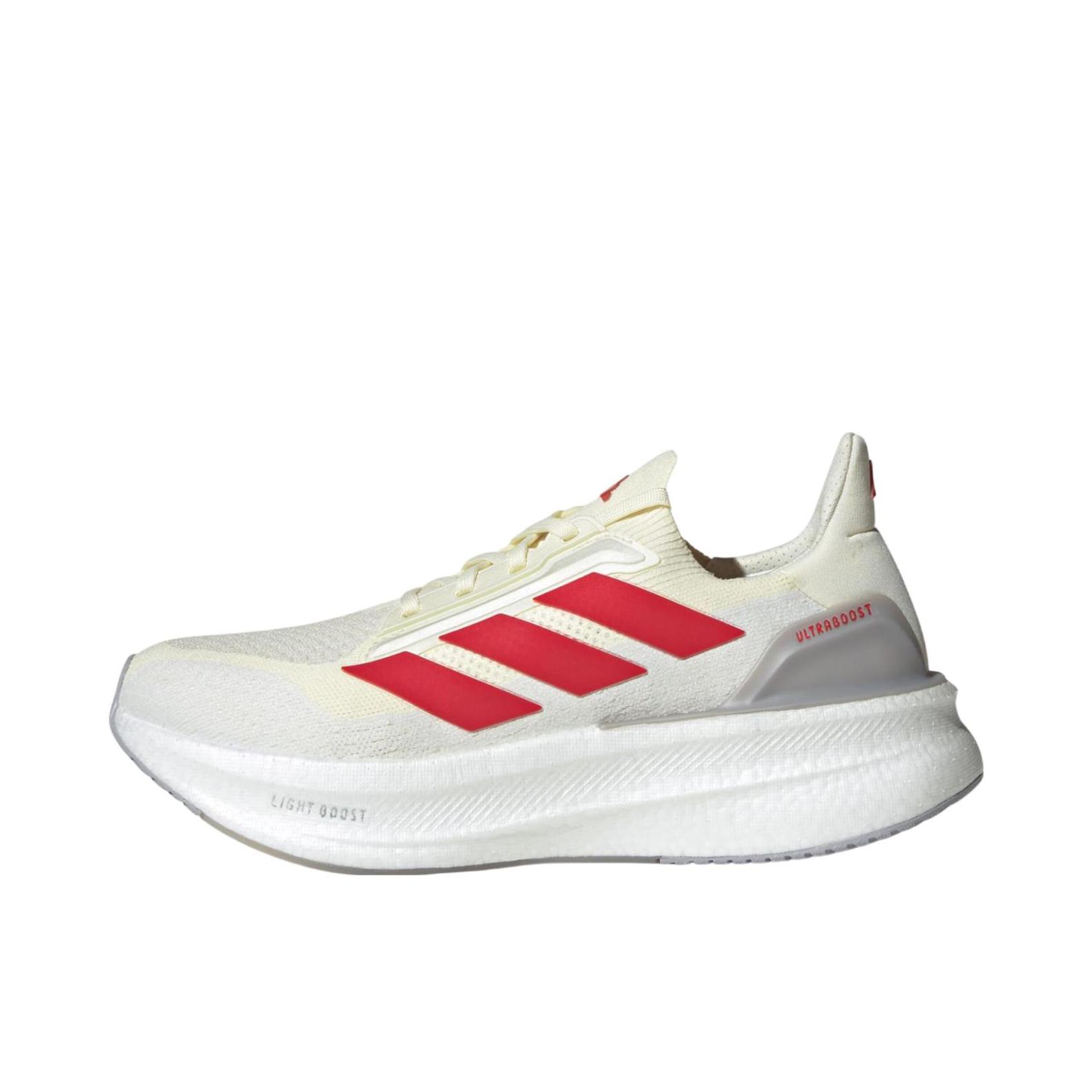 推荐商品：adidas Ultraboost 5X 跑鞋 超轻缓震回弹防滑耐磨支撑贴合长跑圆头 灰色/白色/猩红色/水晶白色