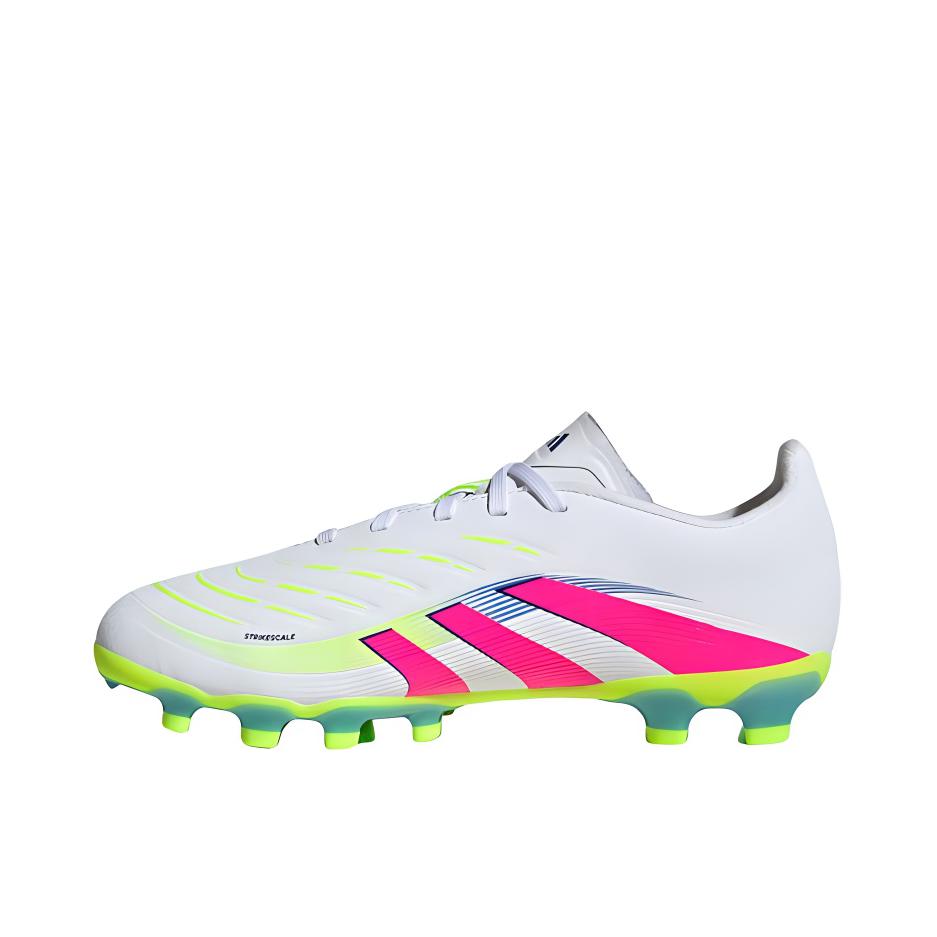 推荐商品：adidas Predator League MG 中端 胶质短钉 软/硬人造草坪 防滑耐磨缓震 足球鞋 大童/白/亮粉/亮柠檬黄