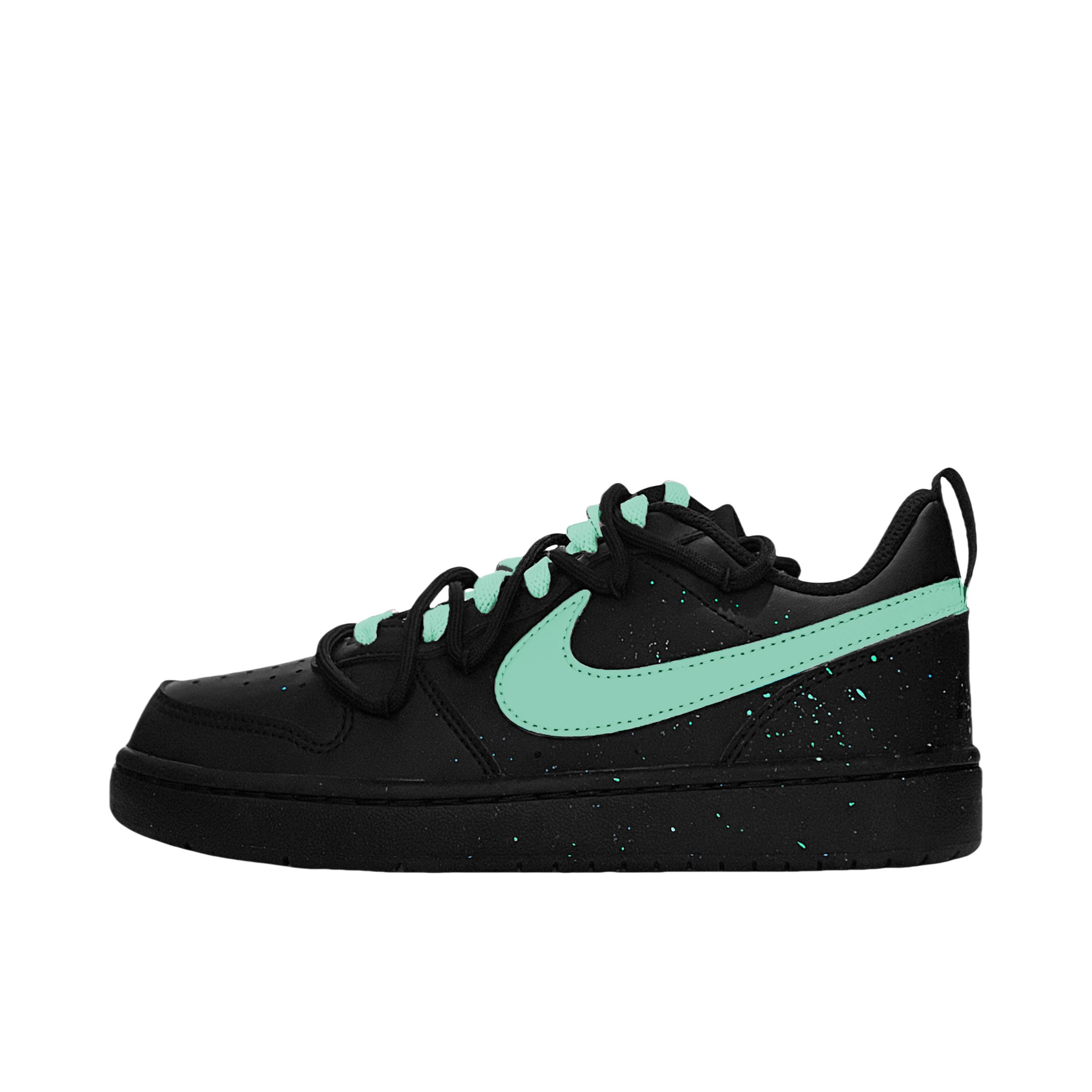 推荐商品：【定制球鞋】 Nike Court Borough 板鞋 防滑防水轻便减震手绘减龄做旧甜酷高街合成革甜妹包裹性复古婚鞋增高小白鞋薄底秋冬脏脏鞋 大童/闲庭野絮
