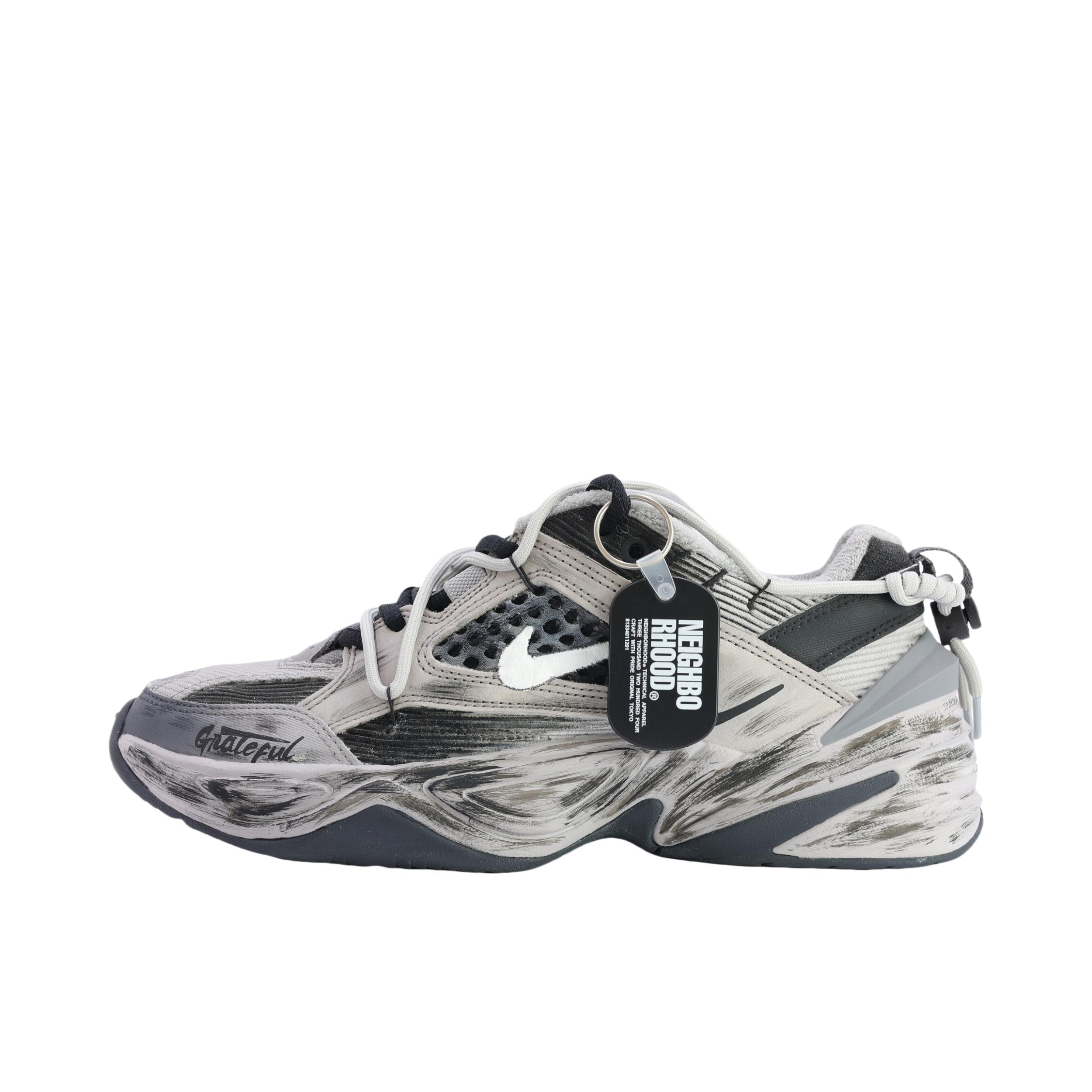 推荐商品：【定制球鞋】Nike M2K 潮酷 街头 简约休闲 复古百搭 橡胶 网布 合成革 织物 防滑 圆头 防水 增高 泼墨 包裹性 做旧高街 废土风 老爹鞋 脏脏鞋 赋能行动