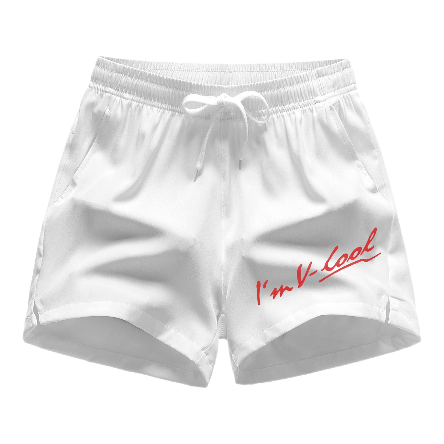 推荐商品：木林森 透气三分系带中腰运动短裤 白