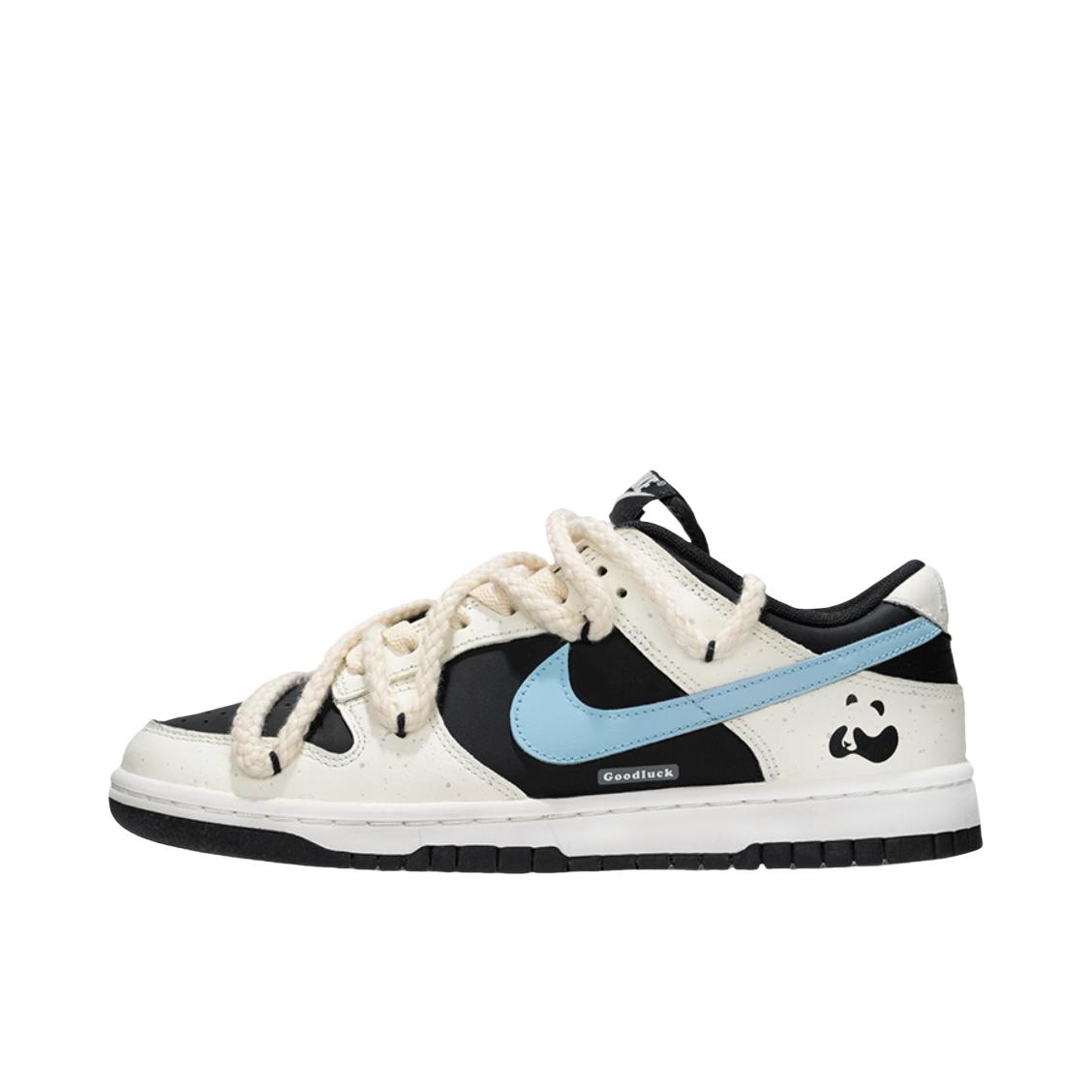 推荐商品：【定制球鞋】 Nike Dunk 板鞋 平跟系带防滑耐磨做旧高街简约百搭潮流复古美式 男款/小熊猫蓝莓