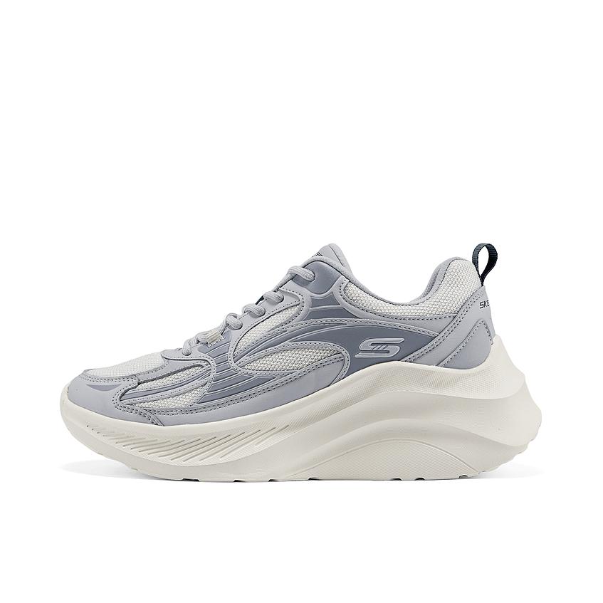 推荐商品：Skechers/斯凯奇 运动休闲鞋 百搭低帮绑带透气 117523 浅灰色