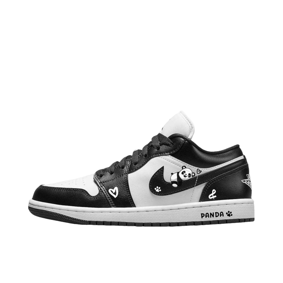 推荐商品：【定制球鞋】Air Jordan 1 减震 耐磨 透气 平跟 复古 潮流 简约 包裹性 防滑 轻便 支撑 增高 板鞋 慵懒大熊猫/黑色/白色