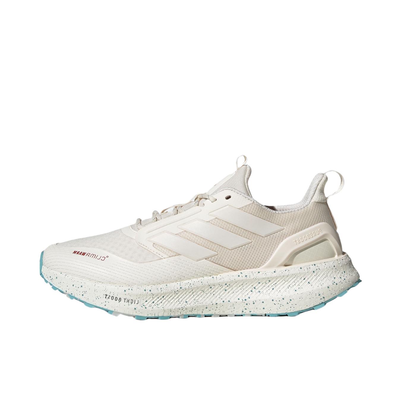 推荐商品：adidas PUREBOOST 5 CLIMACOOL 跑鞋 防滑耐磨舒适透气缓震回弹百搭防水短跑 粉色/汉玉白
