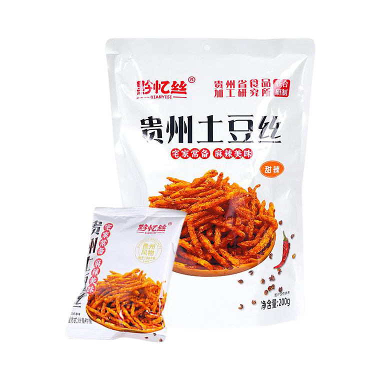 推荐商品：黔忆丝 贵州土豆丝 甜辣味 200g 袋装 贵州特产
