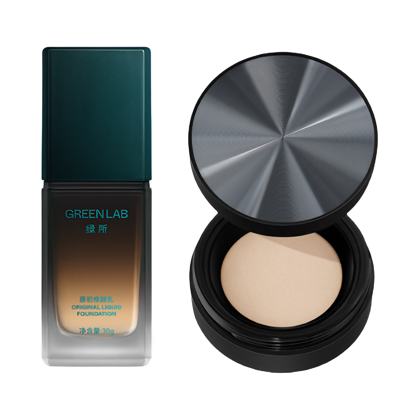 推荐商品：绿所 男士彩妆套装【素颜霜+散粉】 自然遮瑕
